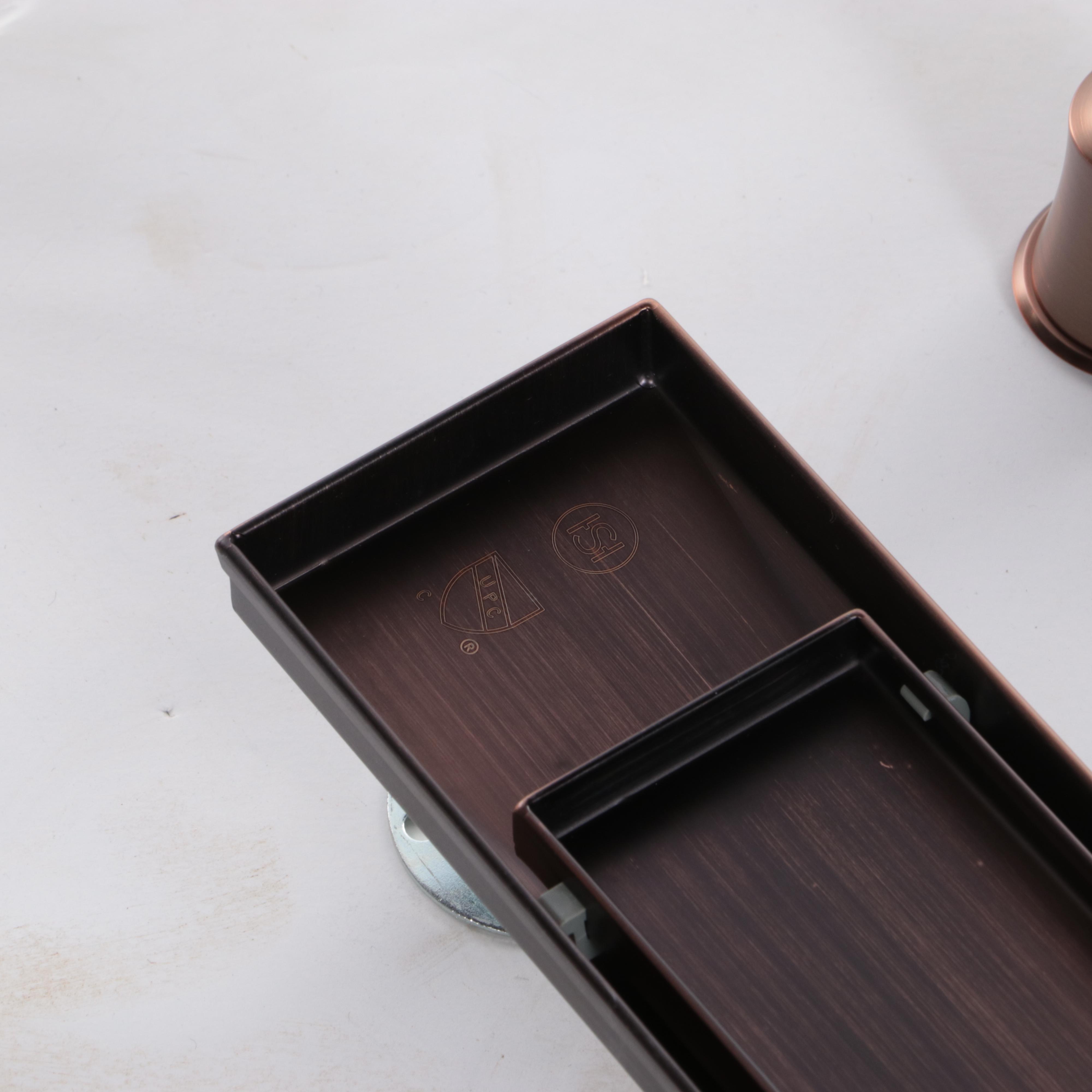 Oil Rubbed Bronze Tile-In Shower Drain, Rainfall Showerhead Hand Shower and more