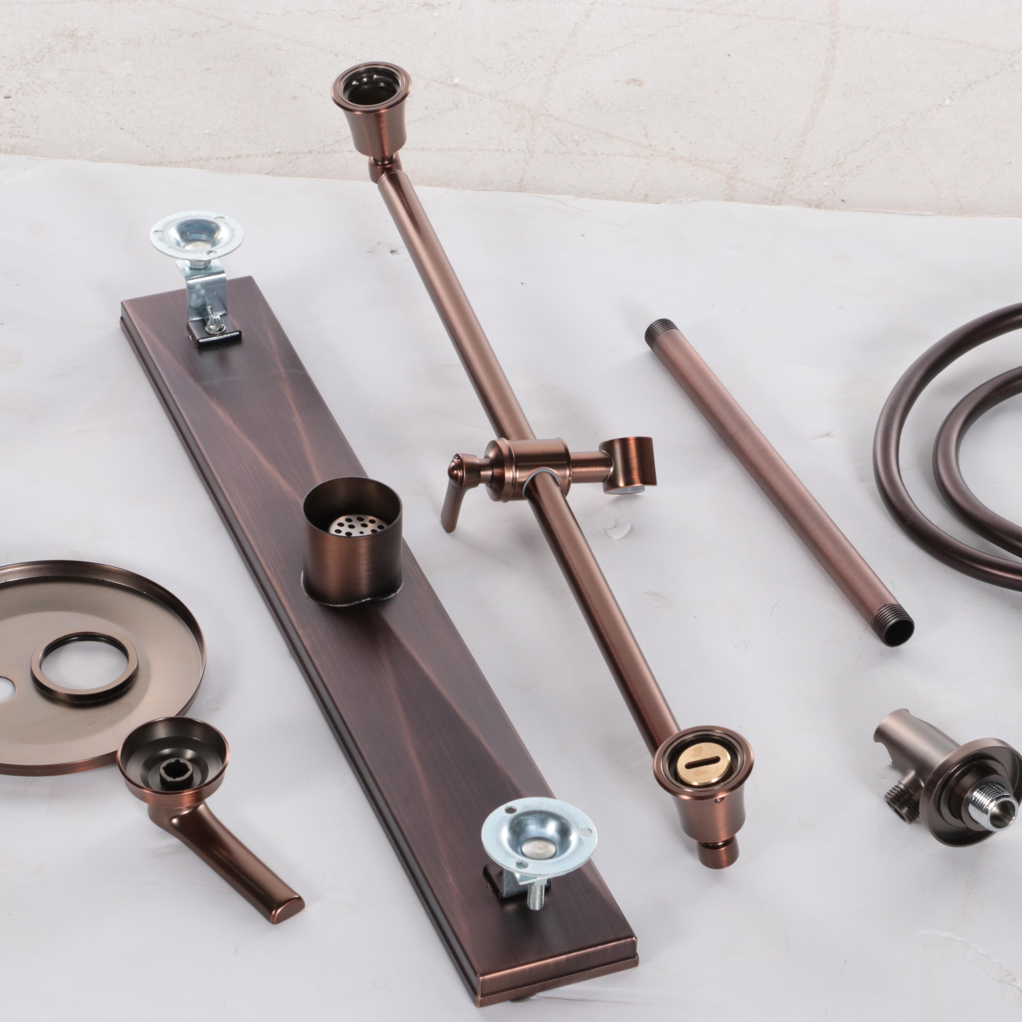 Oil Rubbed Bronze Tile-In Shower Drain, Rainfall Showerhead Hand Shower and more