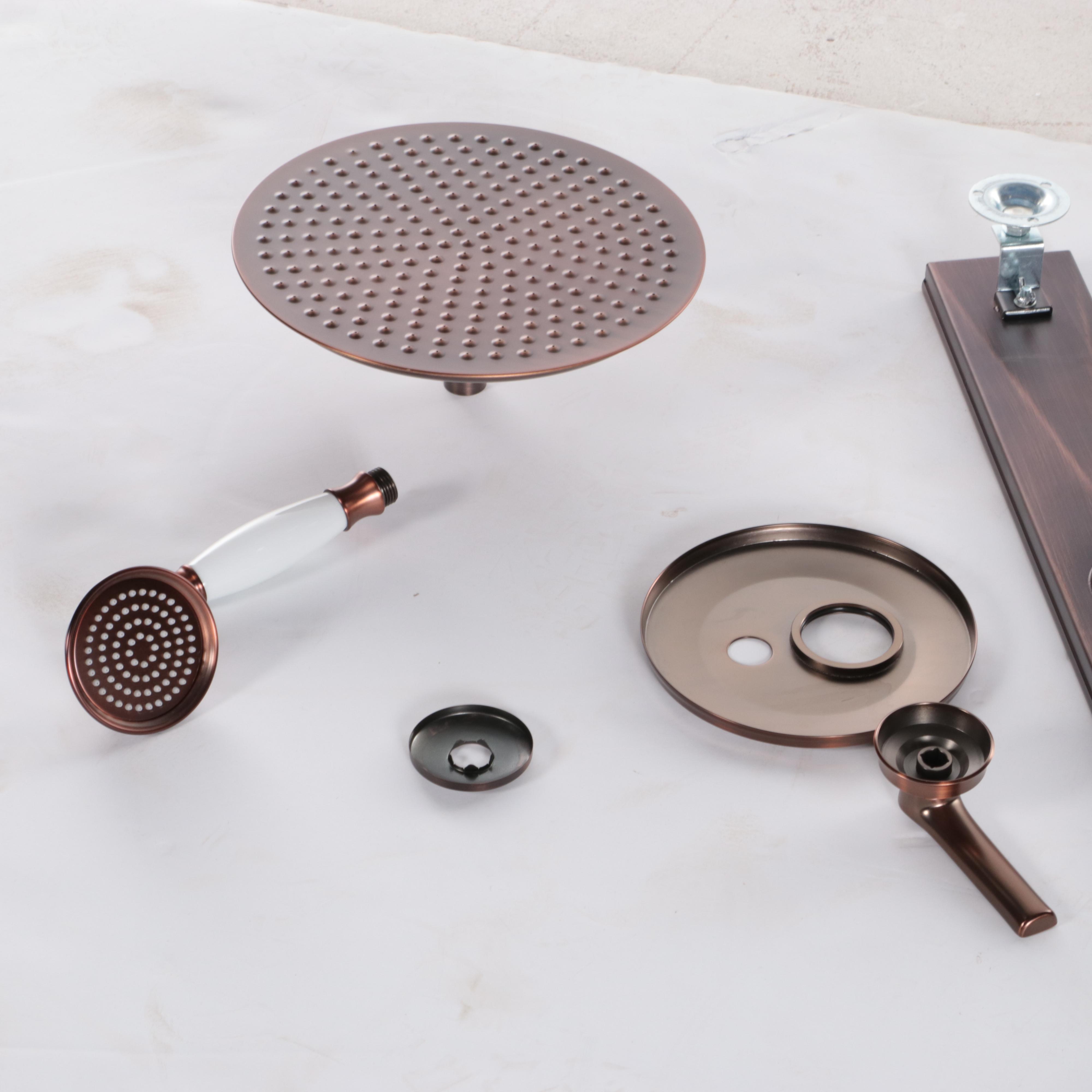 Oil Rubbed Bronze Tile-In Shower Drain, Rainfall Showerhead Hand Shower and more