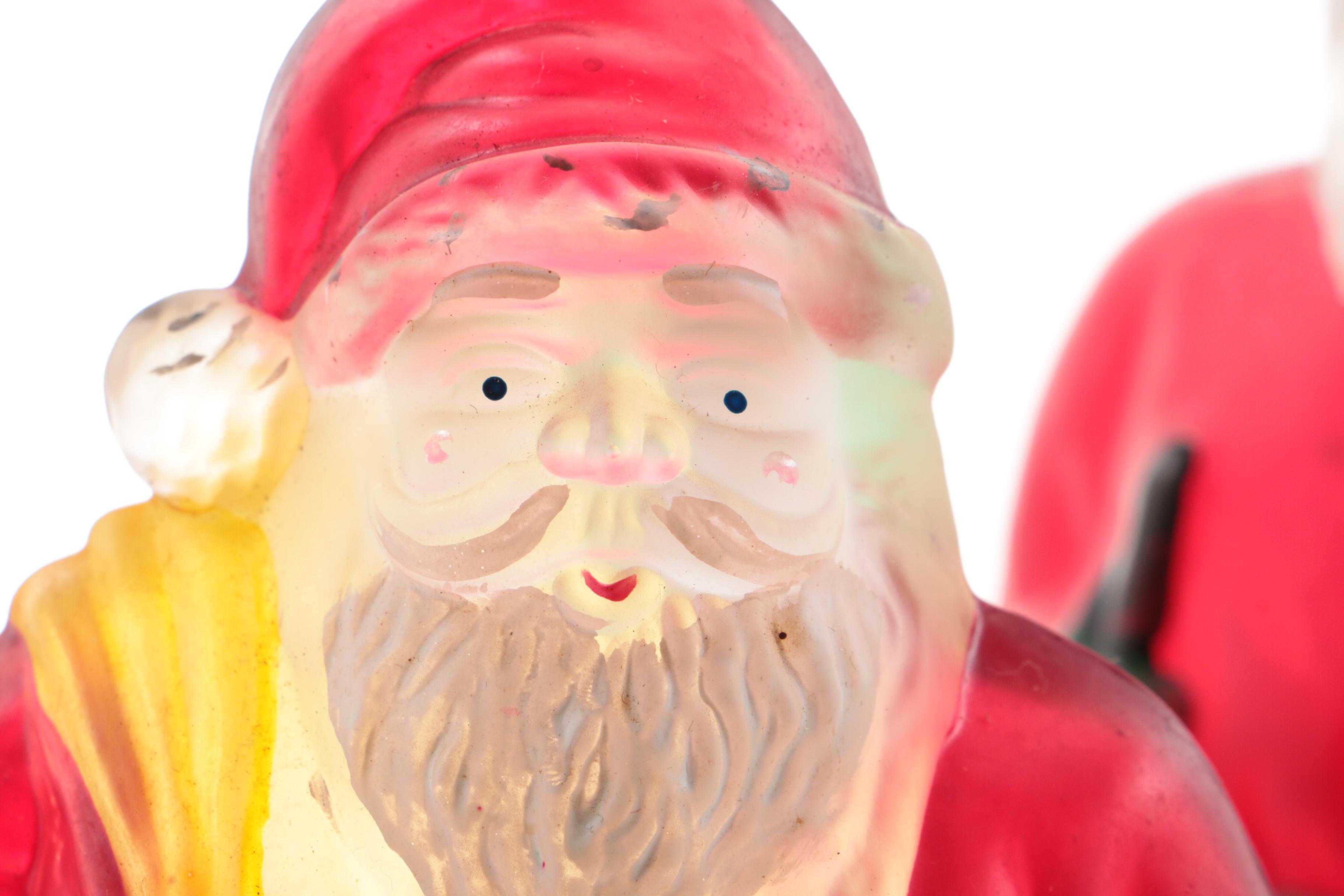 Old World Christmas Hand-Painted Glass Santa Claus Night Lights