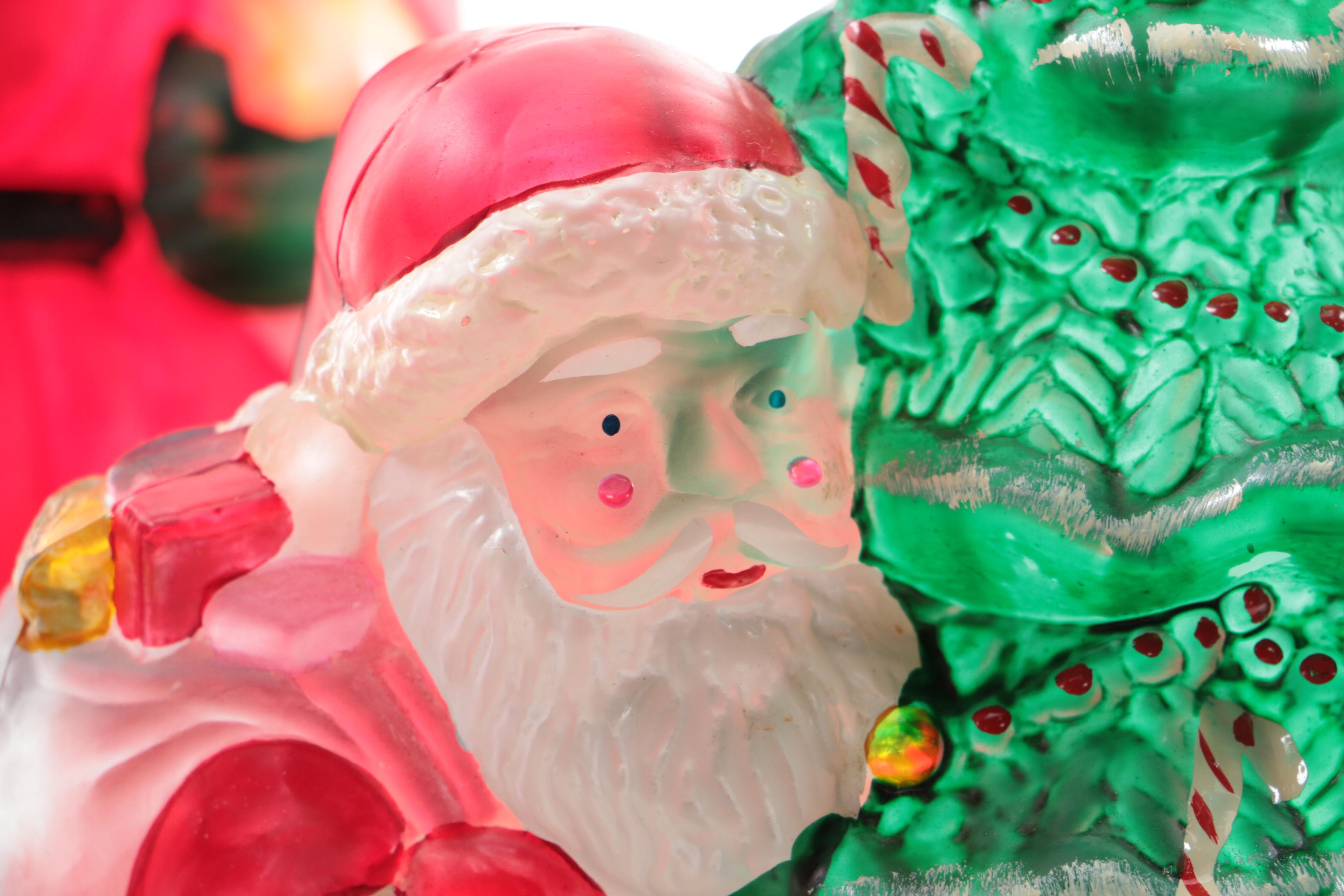 Old World Christmas Hand-Painted Glass Santa Claus Night Lights