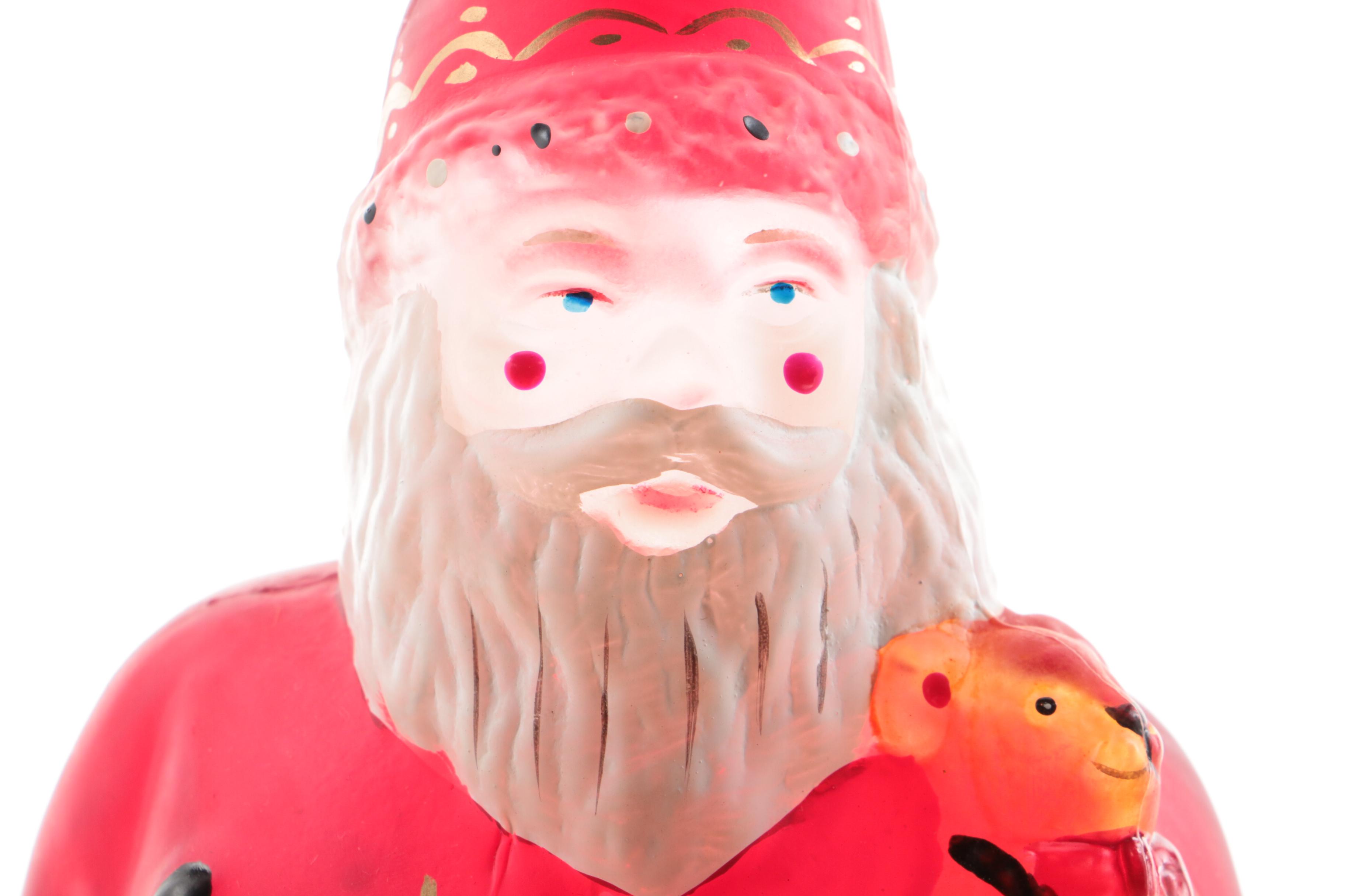 Old World Christmas Hand-Painted Glass Santa Claus Night Lights