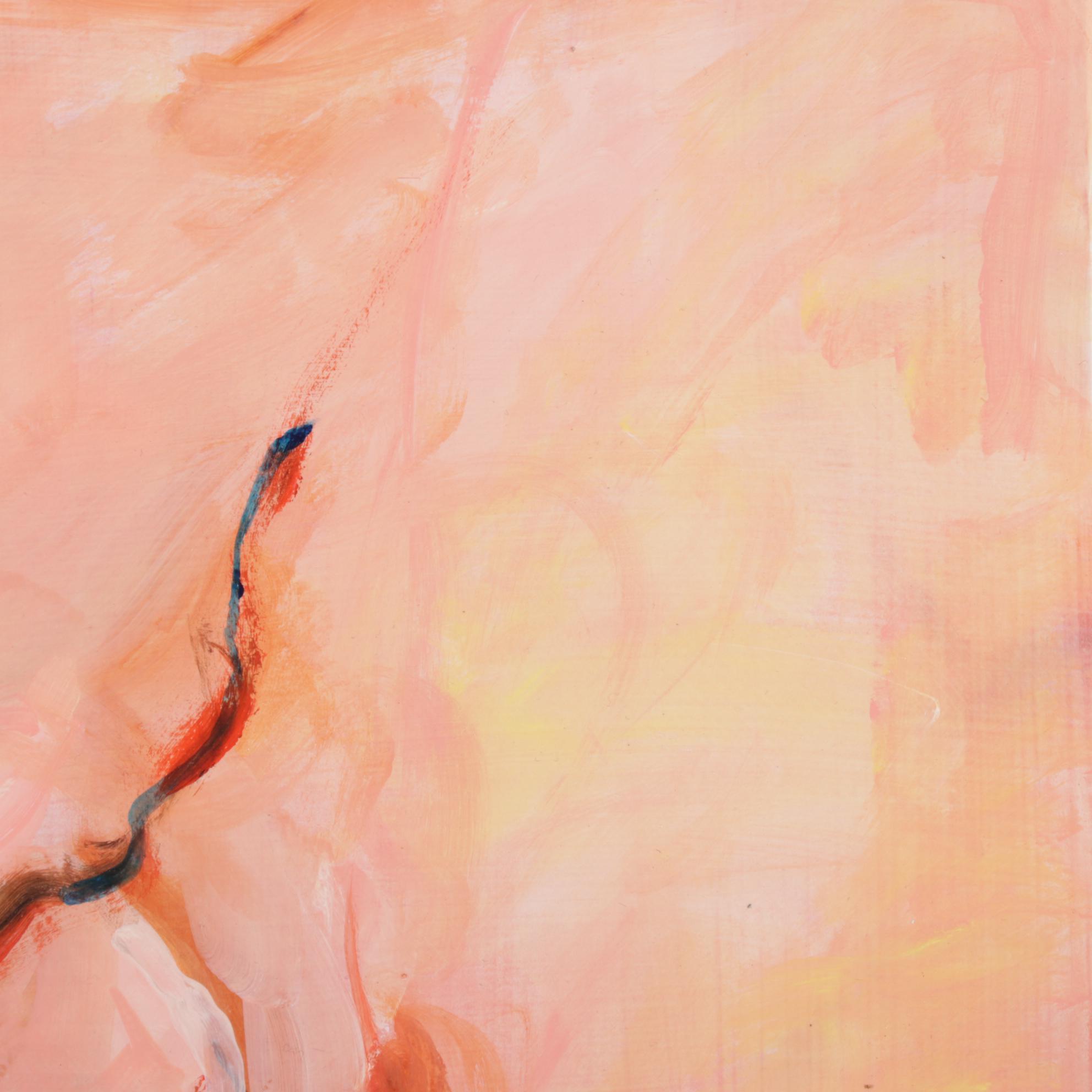 Chien Ming Su Yonic Floral Oil Painting, Late 20th-21st Century