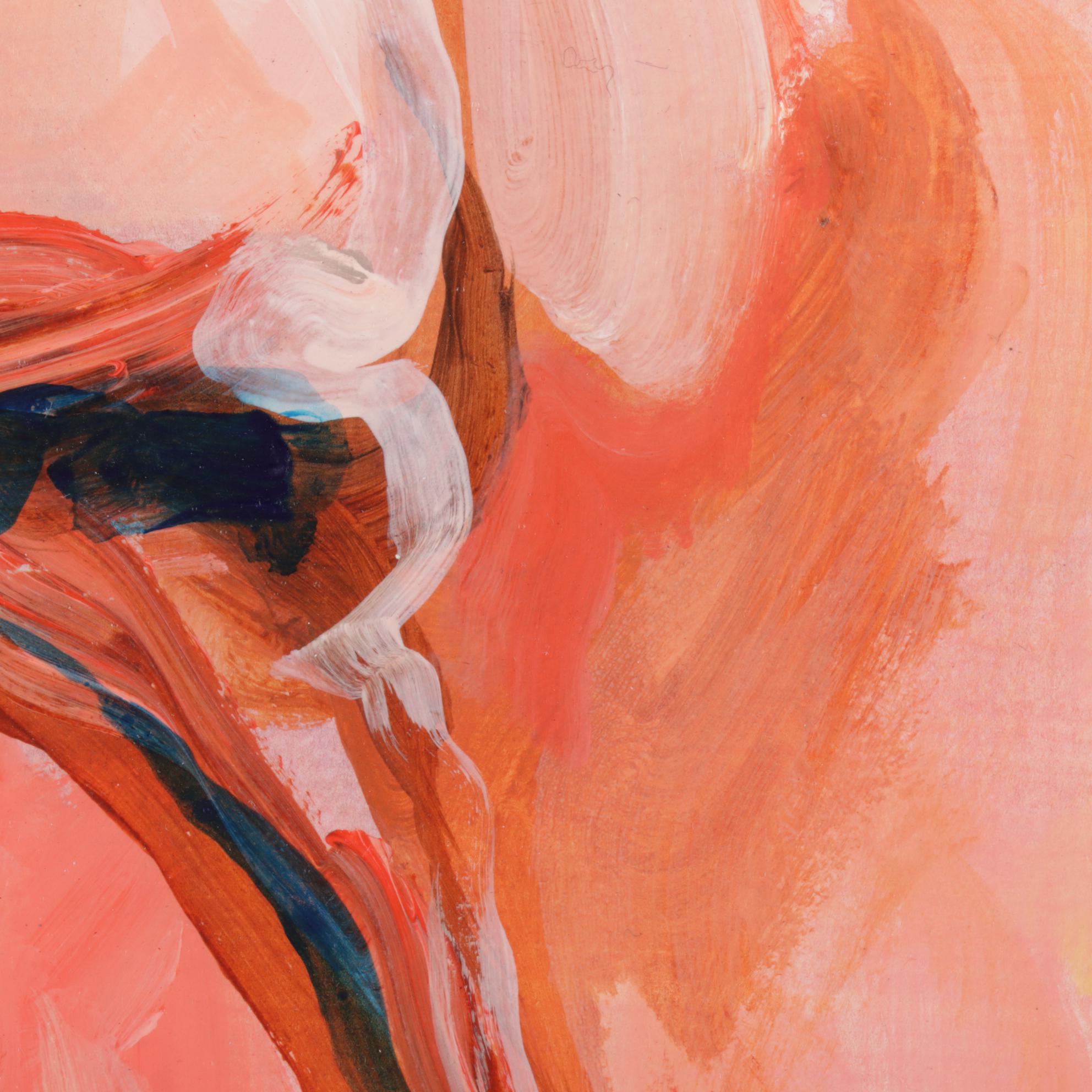 Chien Ming Su Yonic Floral Oil Painting, Late 20th-21st Century