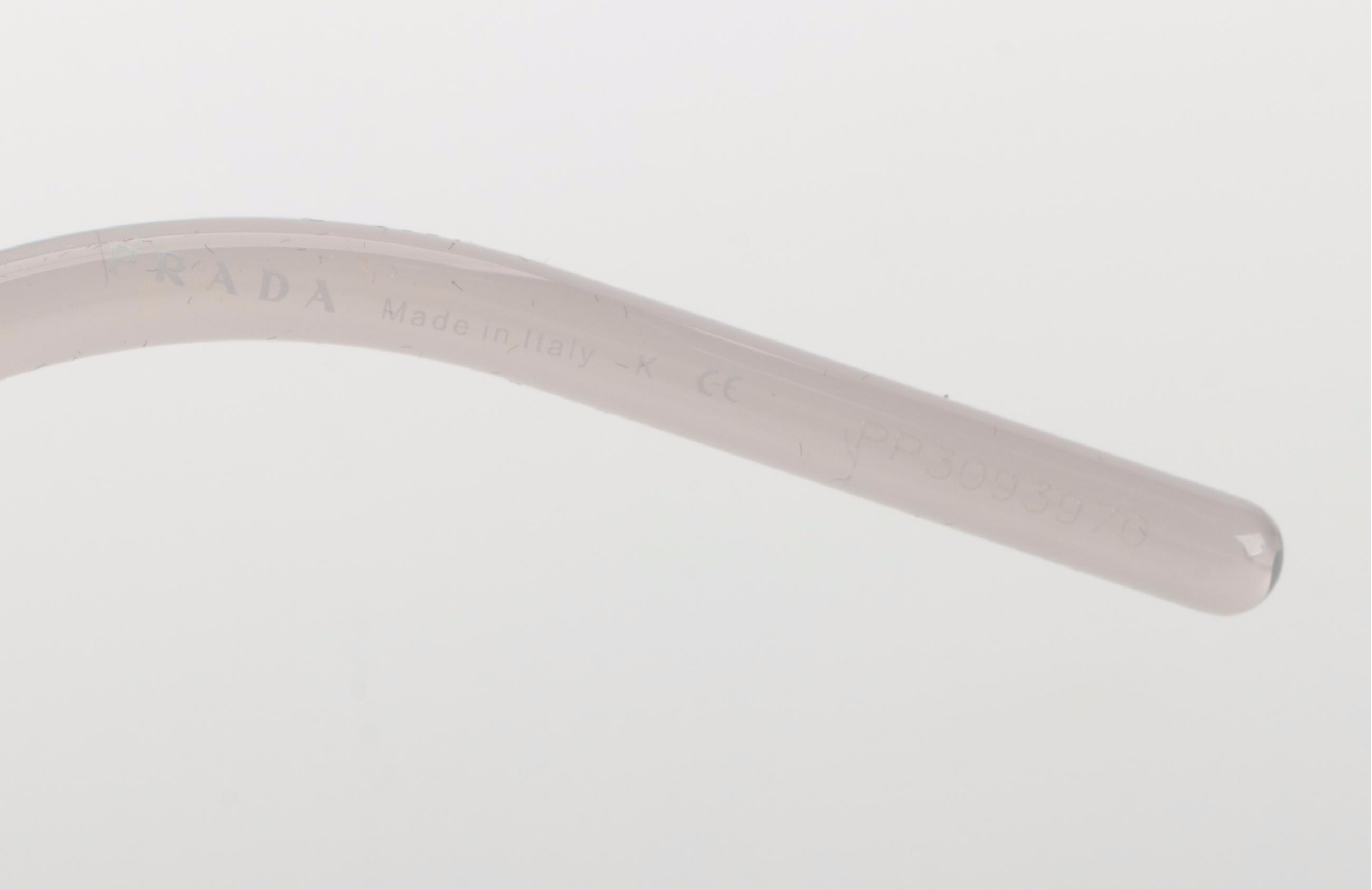 Prada SPR 04W Sunglasses in Opal Grey Acetate with Case and Box