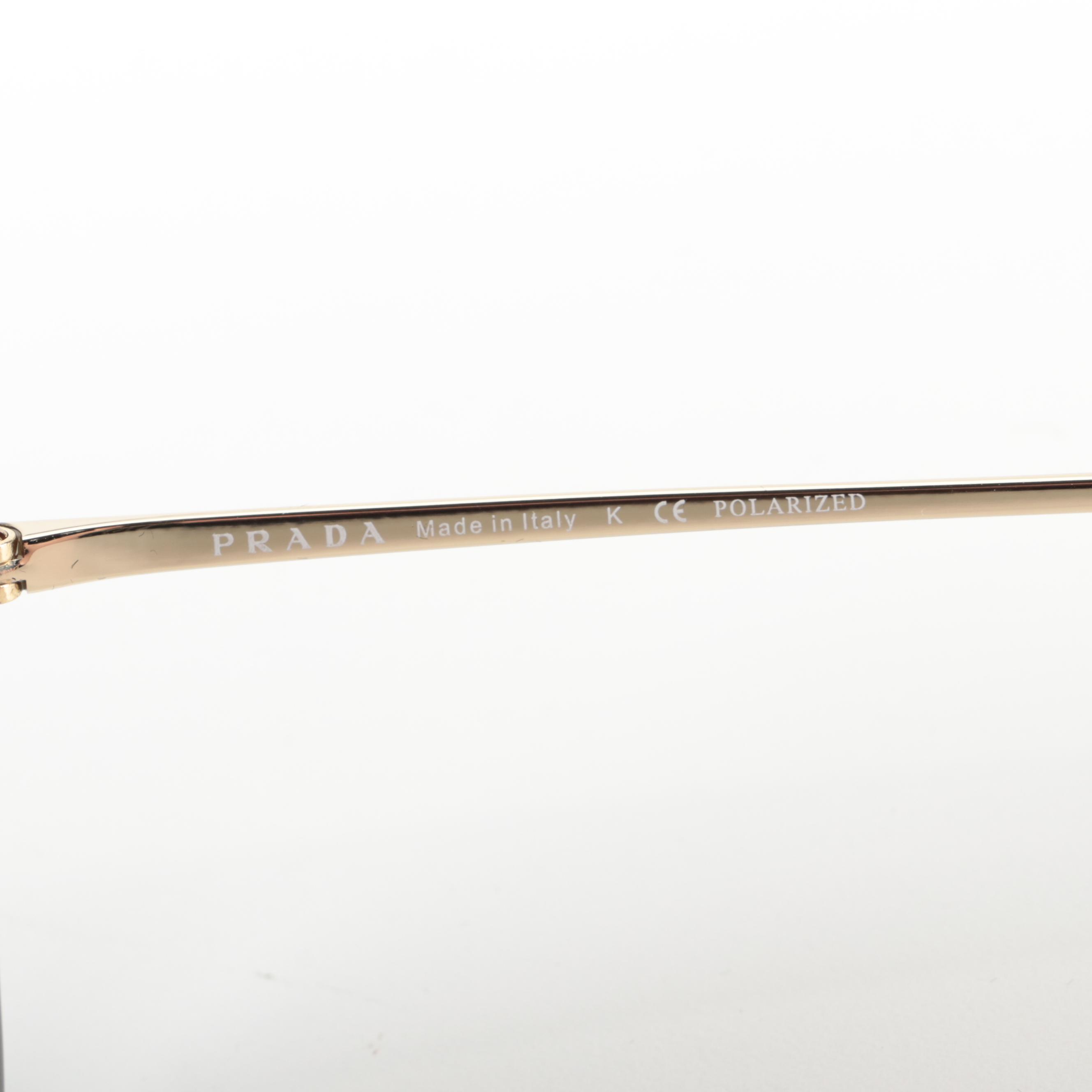 Prada SPR 18X Round Butterfly Sunglasses with Polarized Lenses with Case and Box