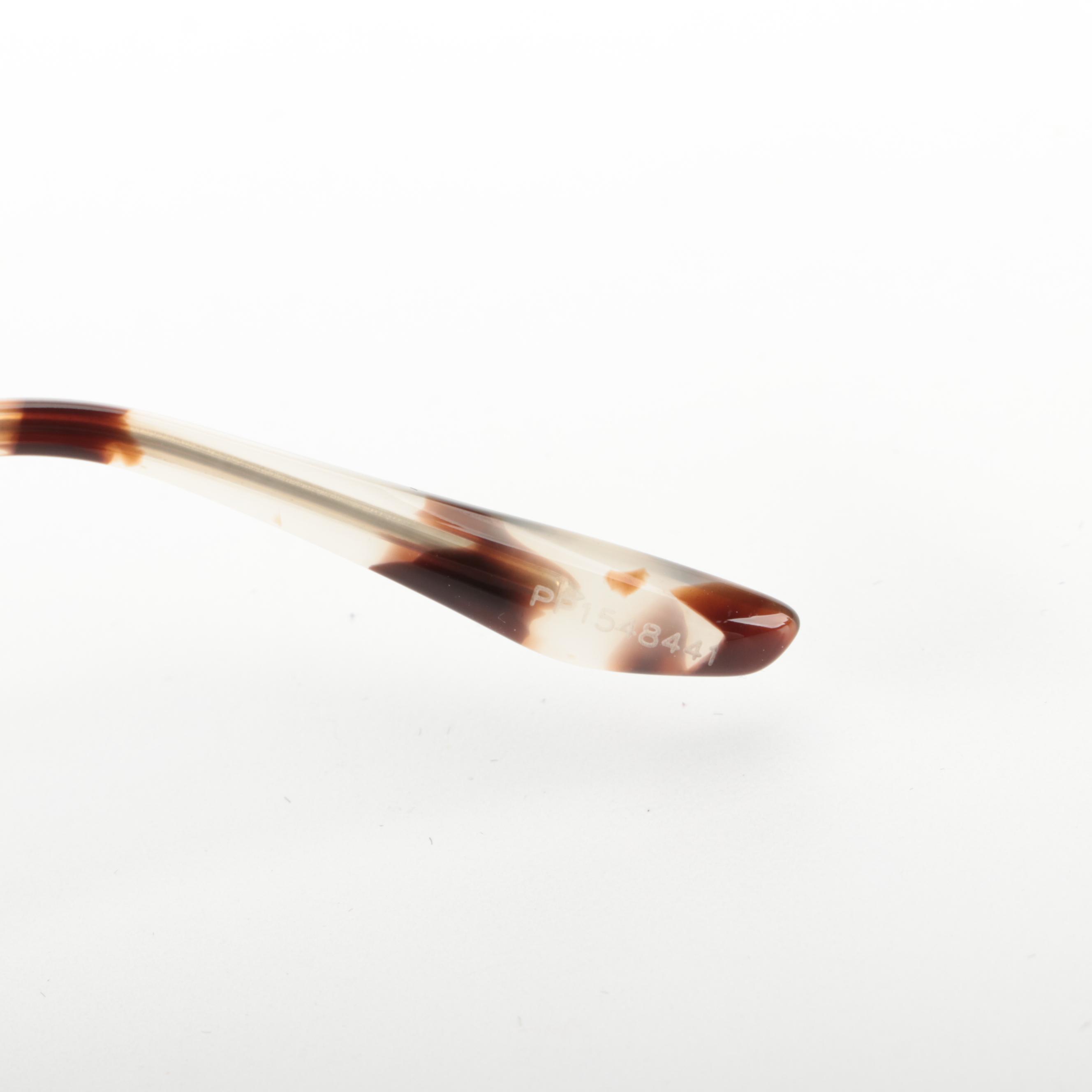 Prada SPR 18X Round Butterfly Sunglasses with Polarized Lenses with Case and Box