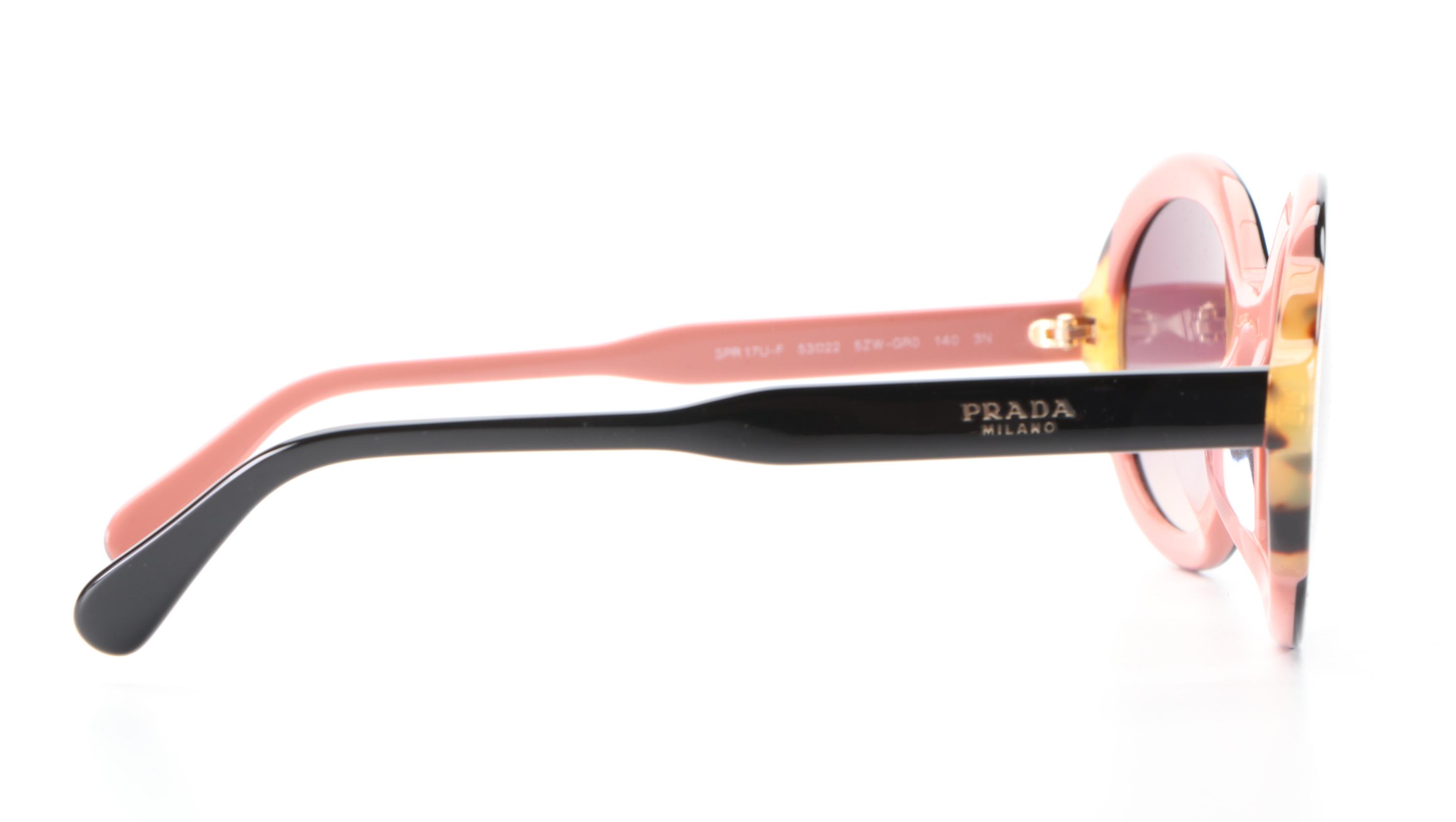 Prada SPR17U-F Round Sunglasses with Case and Box