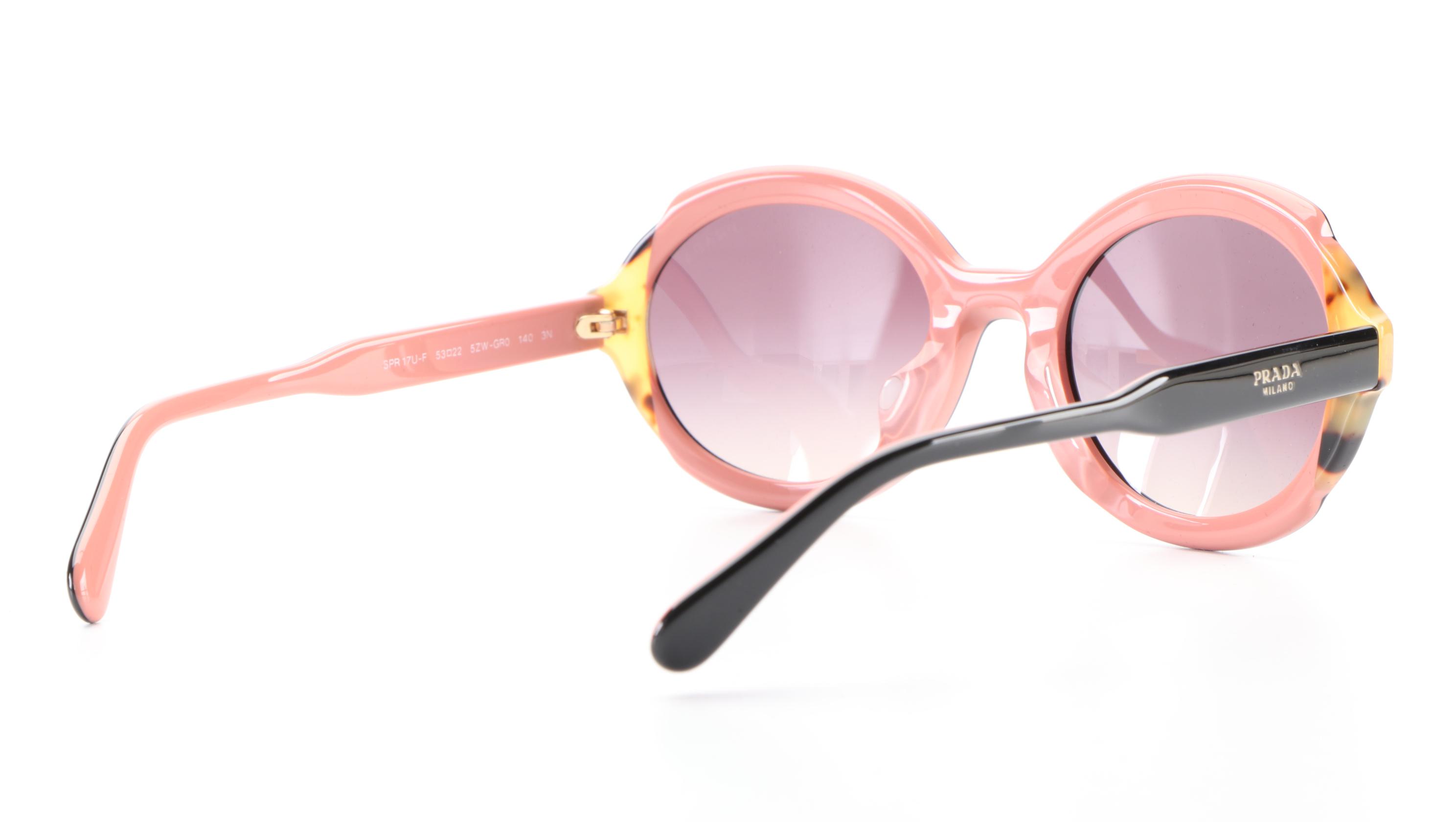 Prada SPR17U-F Round Sunglasses with Case and Box