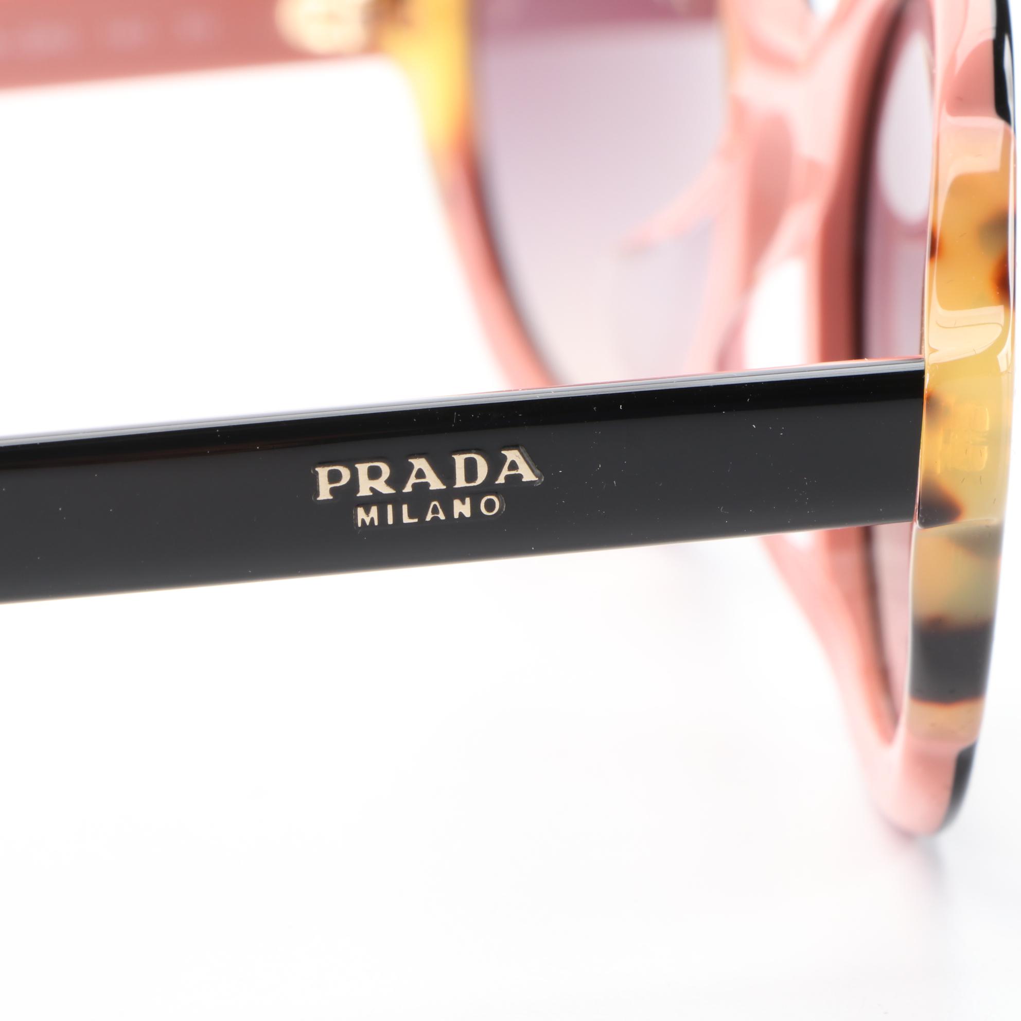 Prada SPR17U-F Round Sunglasses with Case and Box