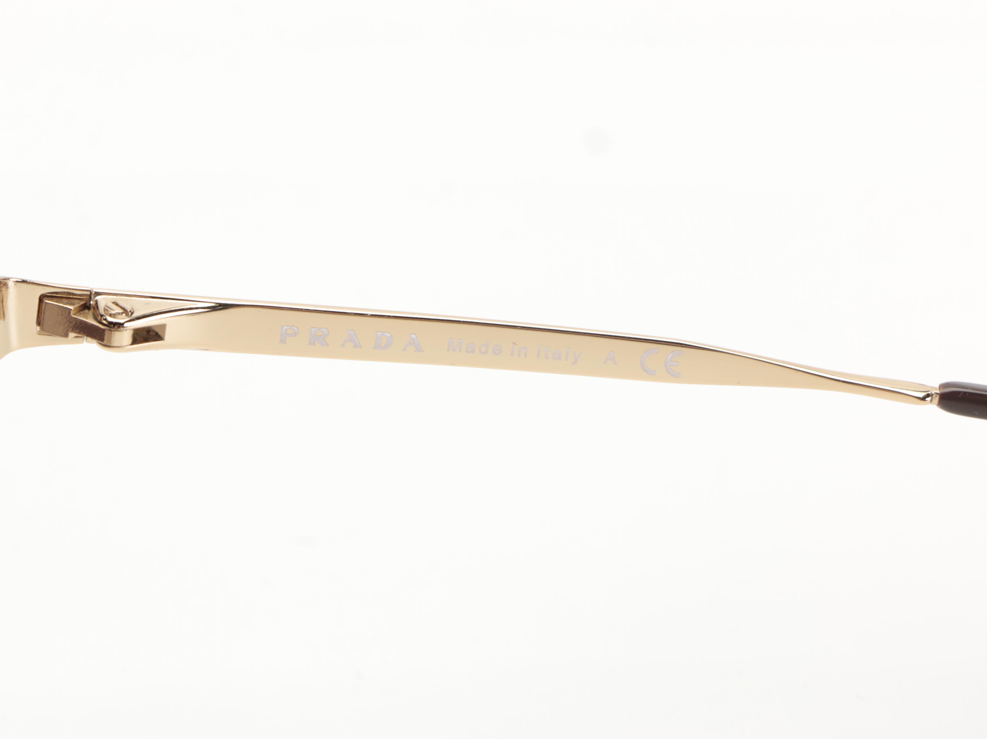 Prada SPR53U Ornate Collection Metal Embellished Sunglasses with Case and Box