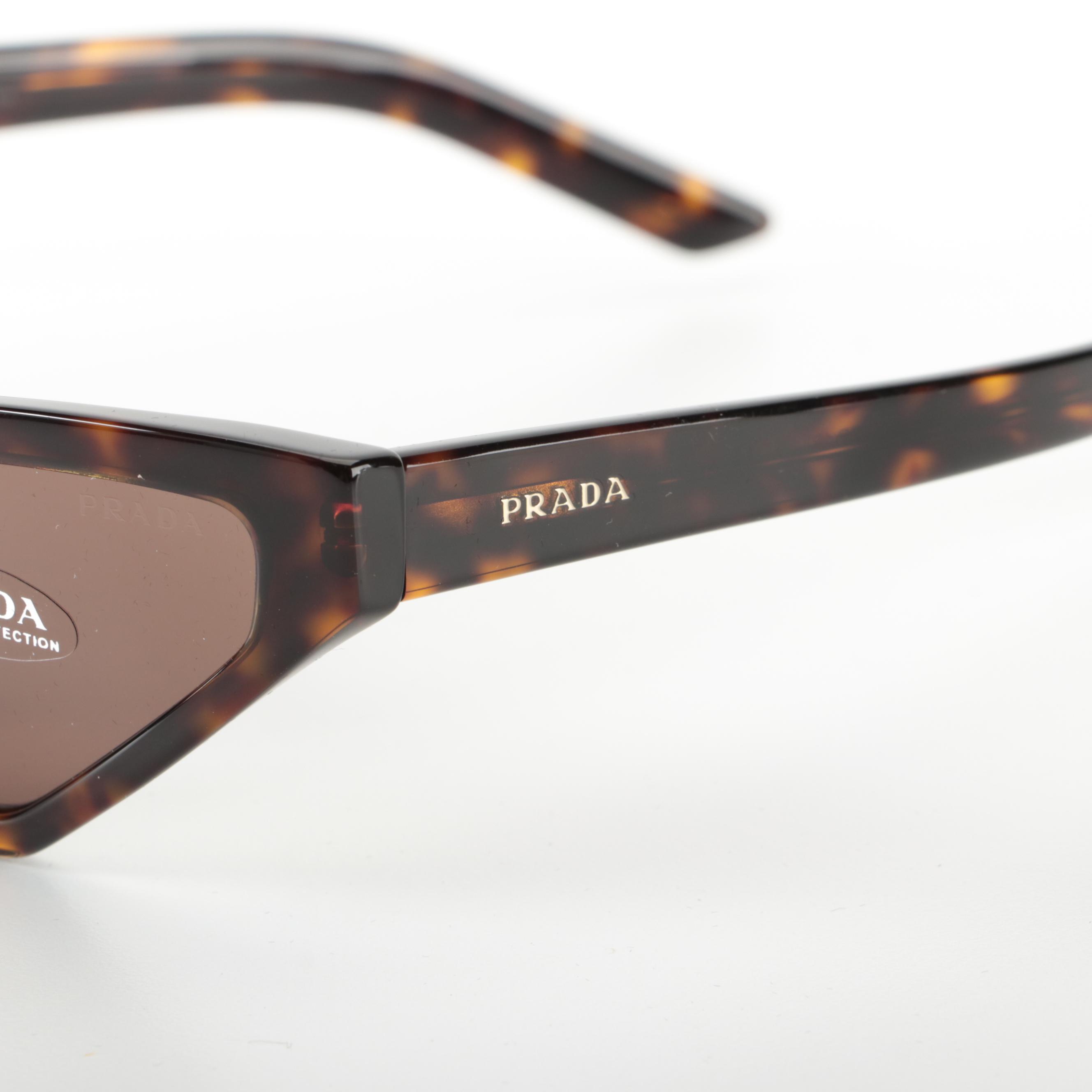 Prada SPR12V Avant Garde Sunglasses in Havana with Case and Box