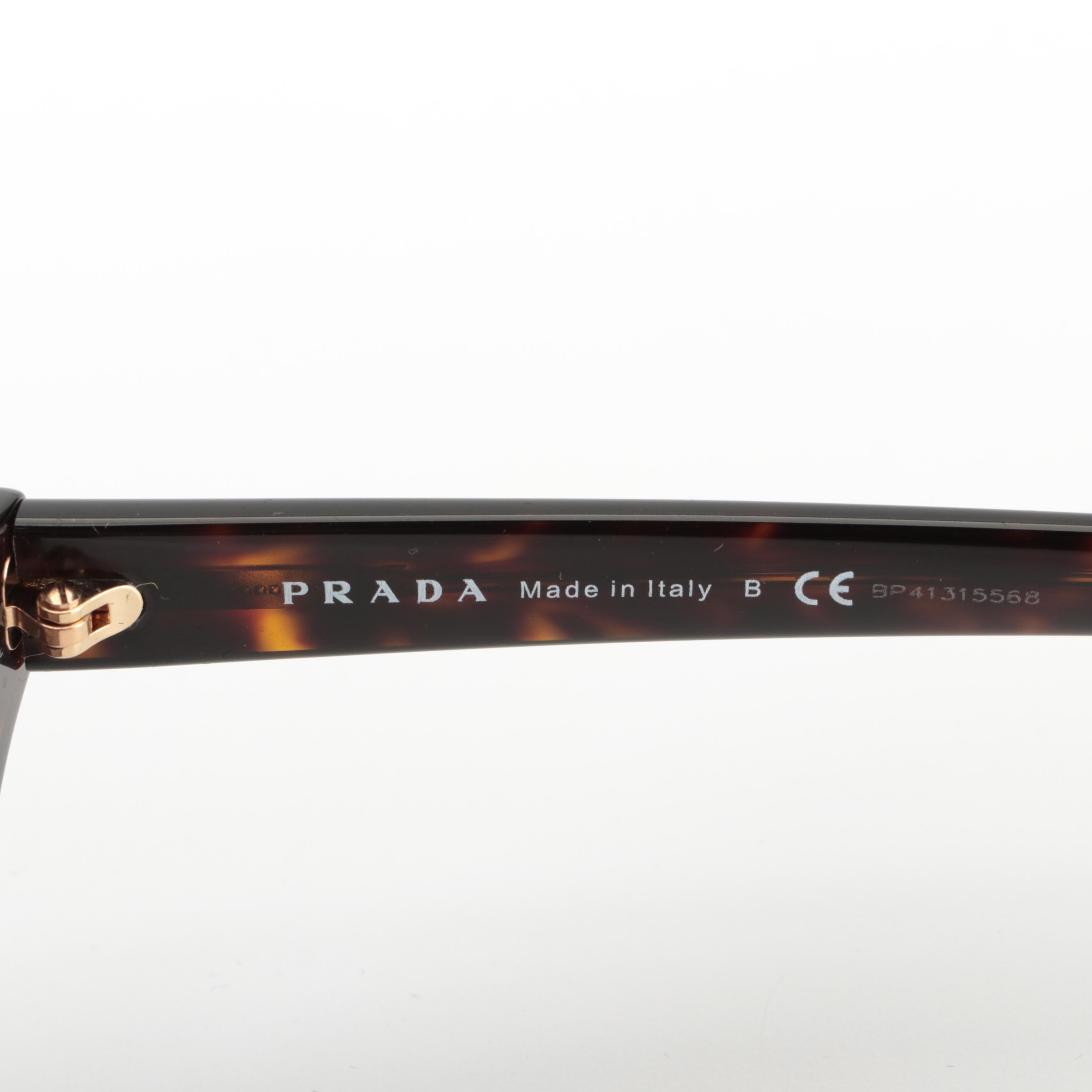 Prada SPR12V Avant Garde Sunglasses in Havana with Case and Box