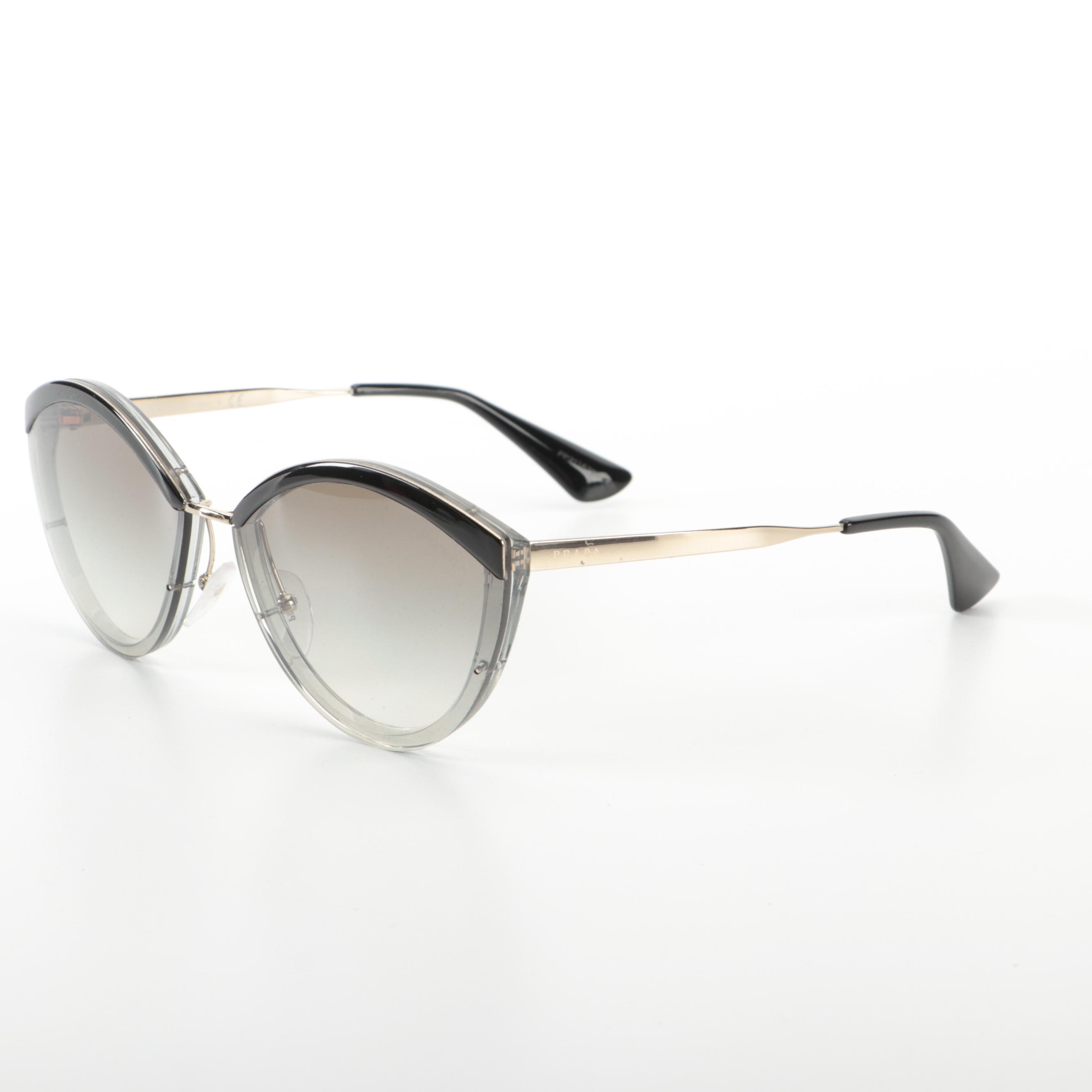 Prada SPR07U Catwalk Sunglasses in Black with Case and Box