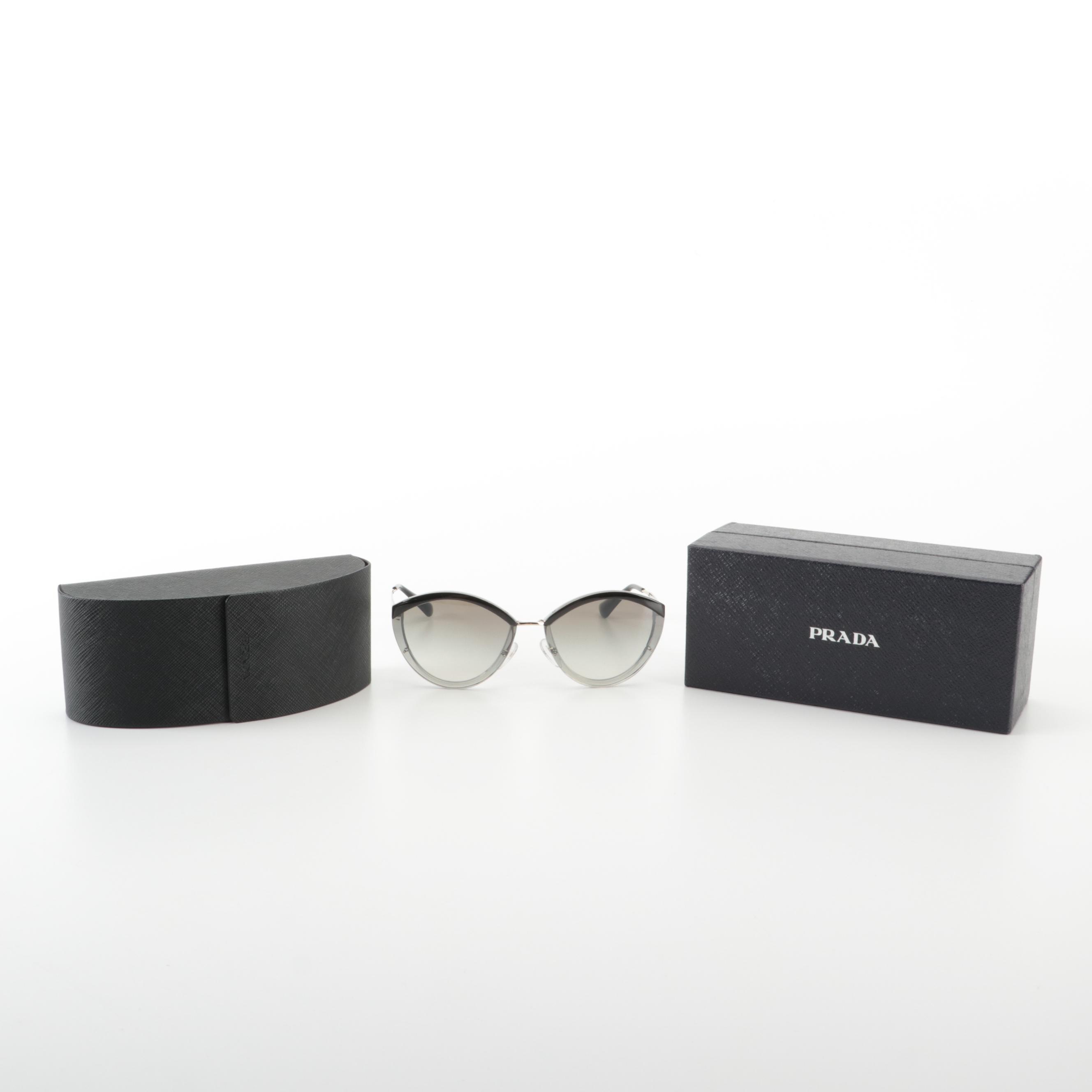Prada SPR07U Catwalk Sunglasses in Black with Case and Box