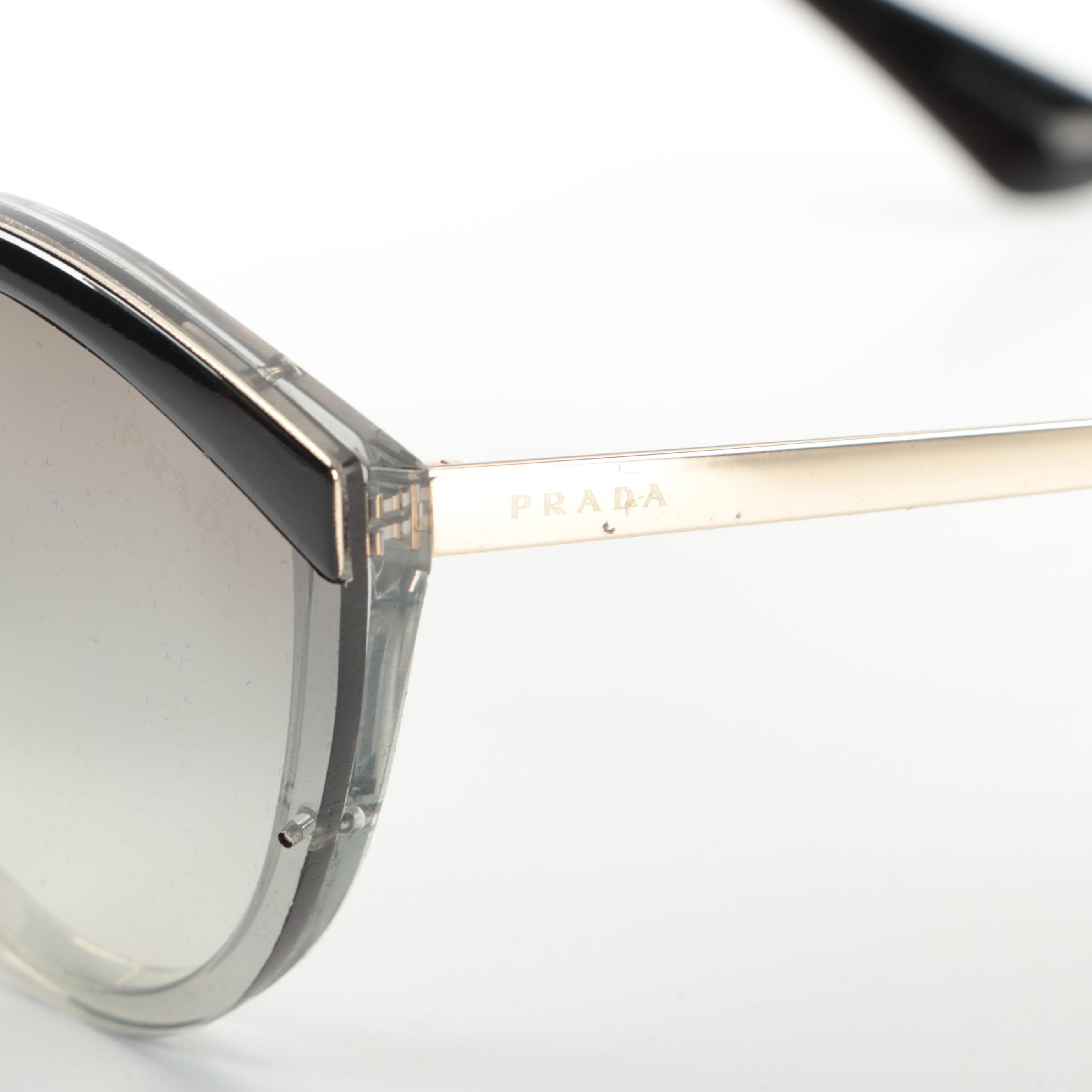 Prada SPR07U Catwalk Sunglasses in Black with Case and Box