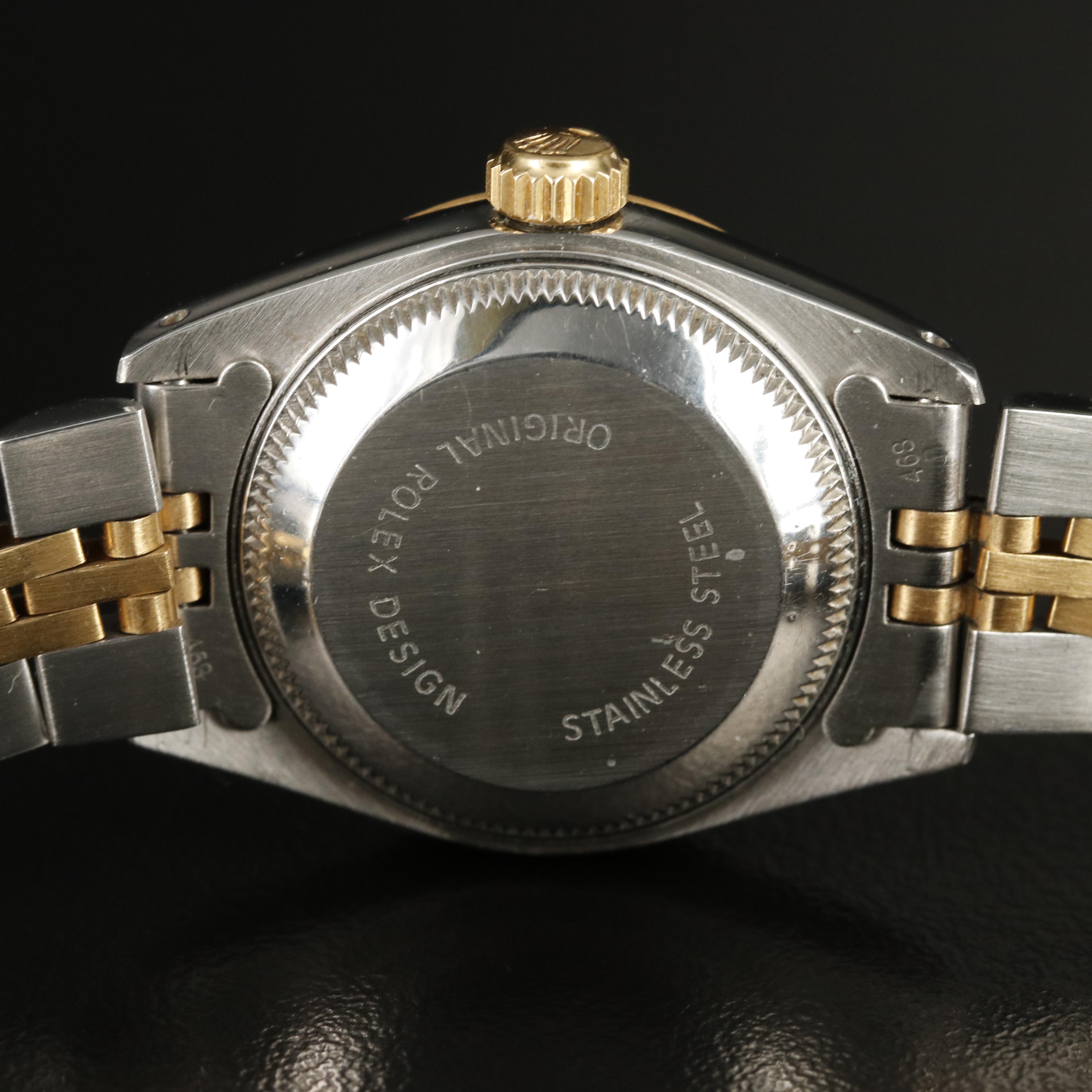 1991 Rolex Datejust Gold Roman, Ivory Pyramid Dial Watch