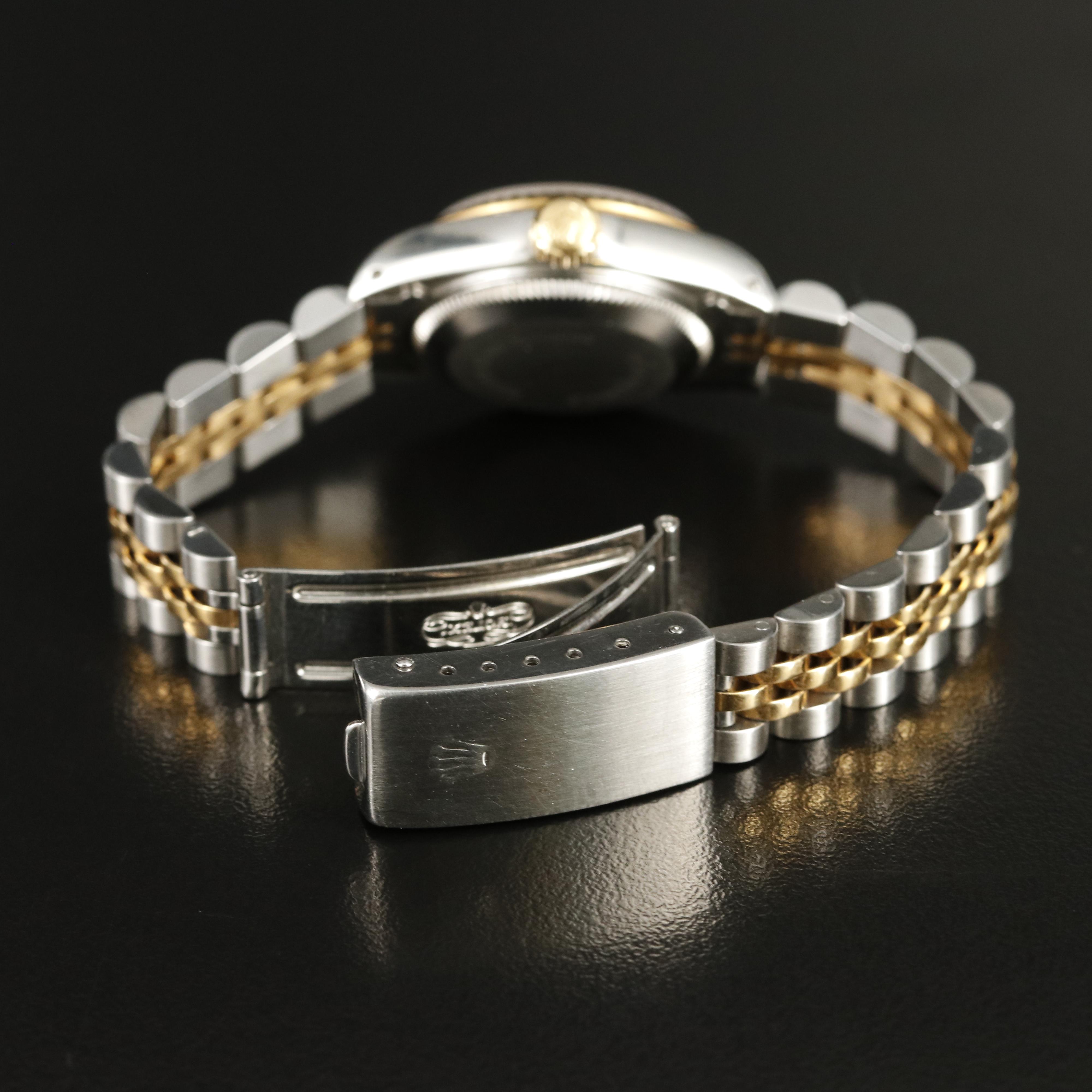 1991 Rolex Datejust Gold Roman, Ivory Pyramid Dial Watch