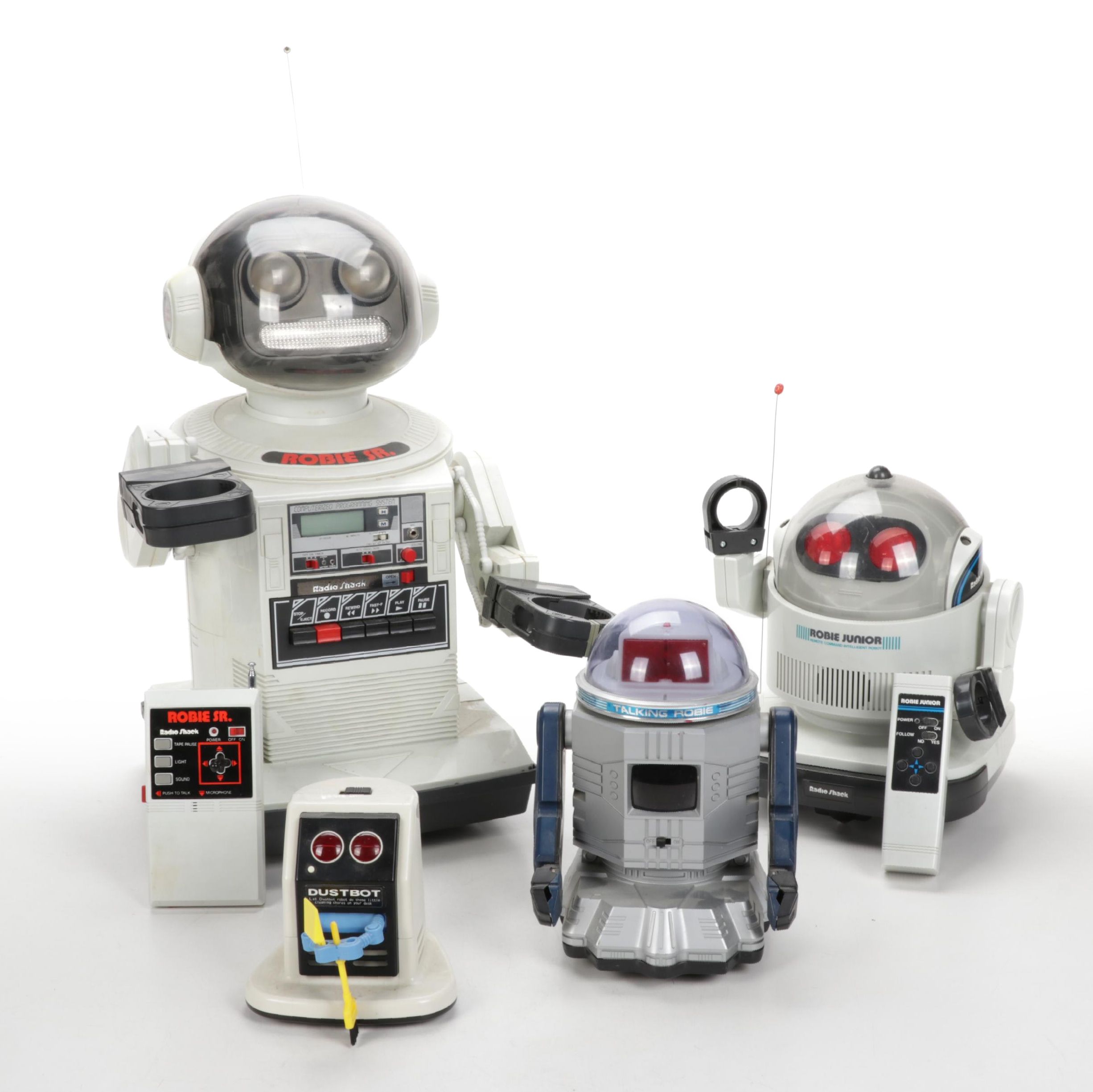 Radio Shack "Robie" Remote Control Robots with Tandy "Dustbot"
