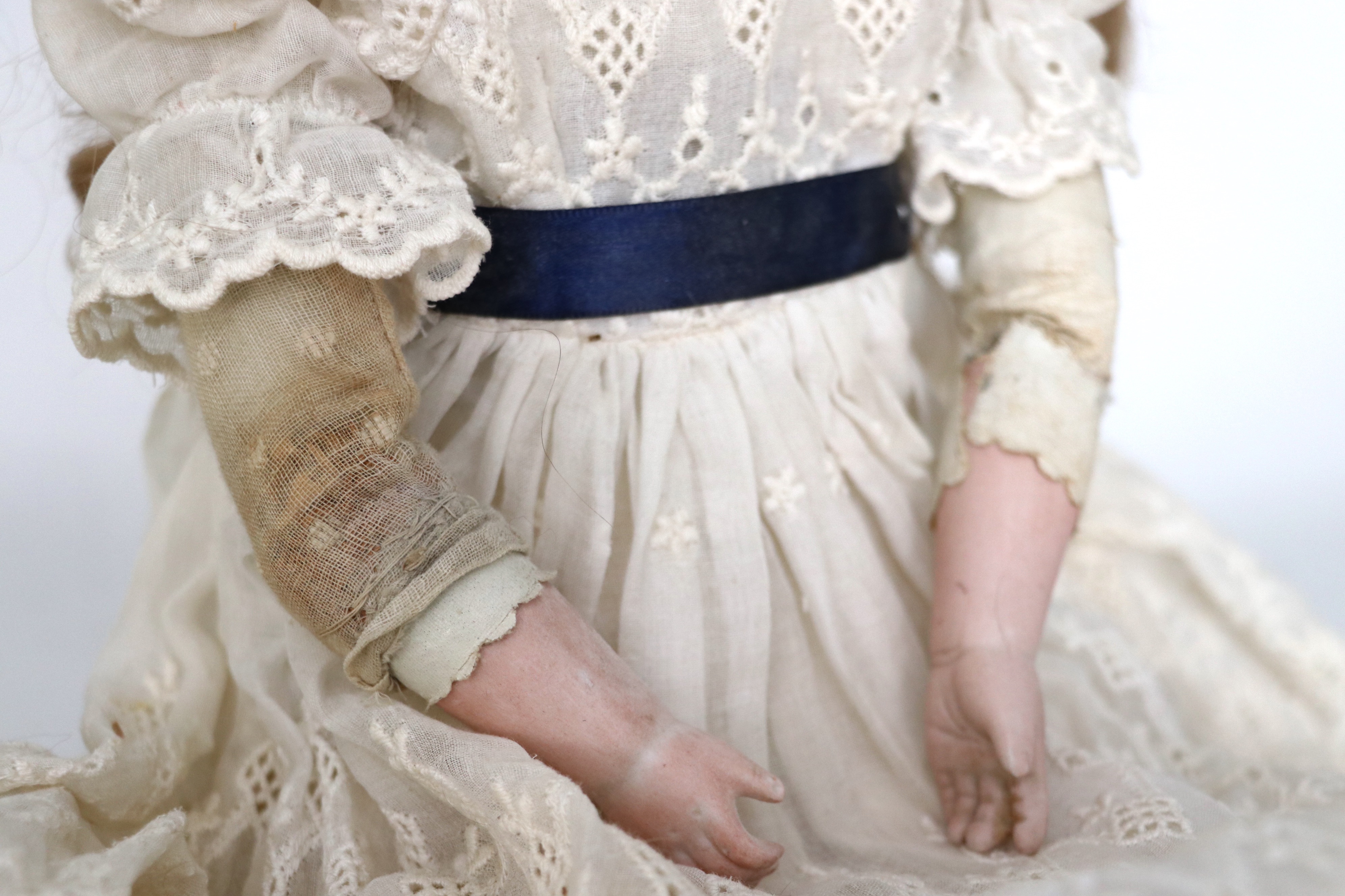 Armand Marseille "Floradonna", 370, 390 and Strung All Bisque Dolls with Chair