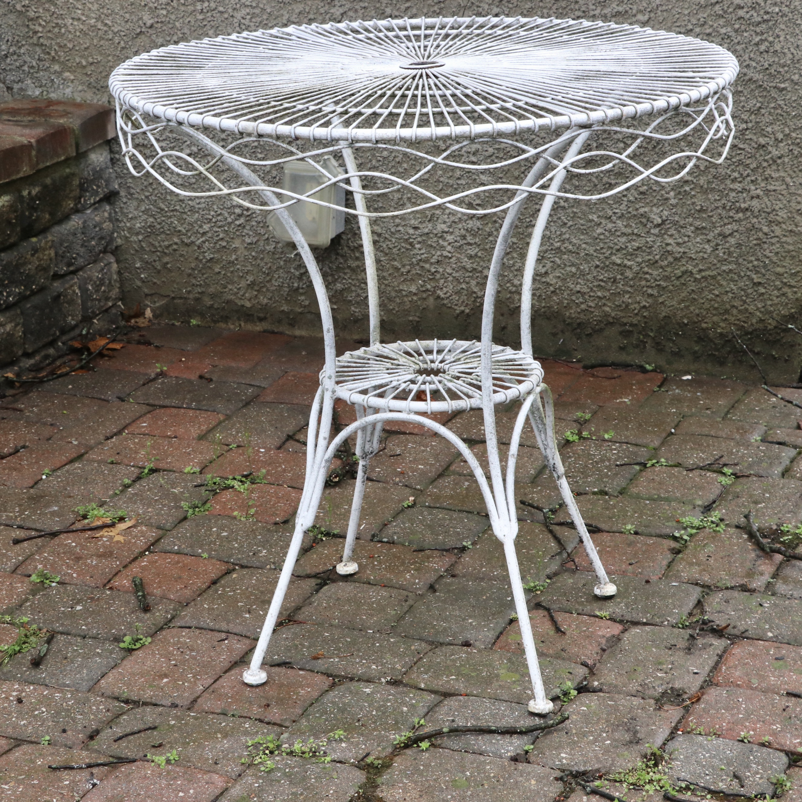 Anthropologie White Wire Bistro Set and Two Additional Metal Chairs