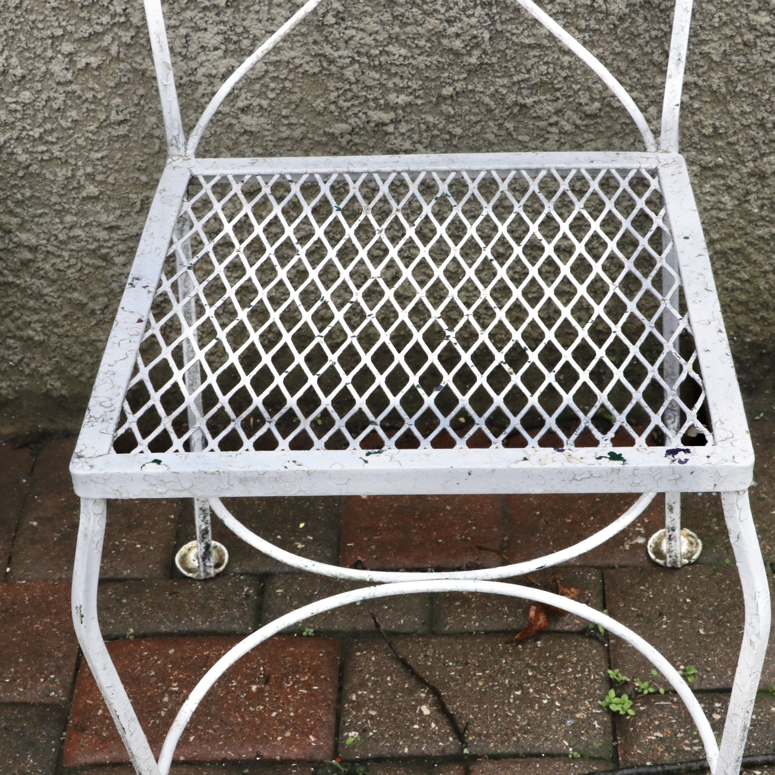 Anthropologie White Wire Bistro Set and Two Additional Metal Chairs