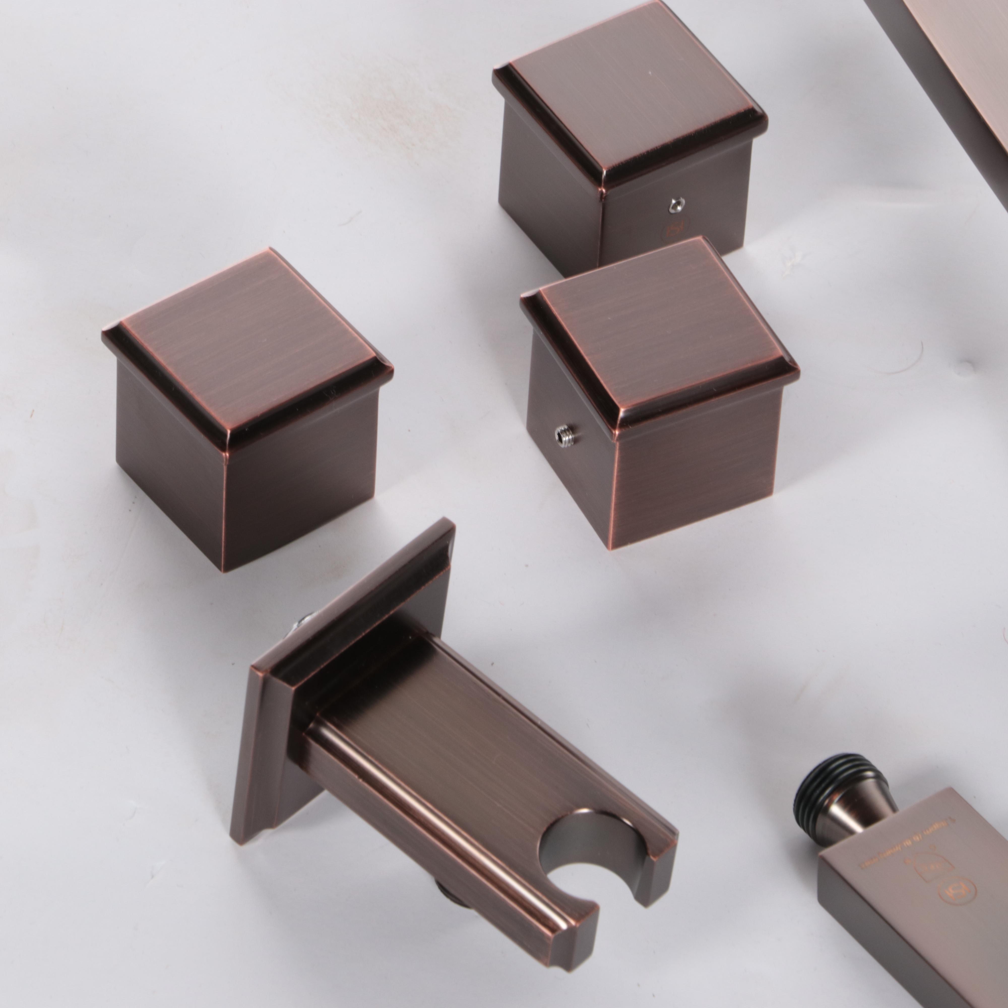 4-Way Thermostatic Valve, Shower Drain, Arm, Hose and Head, Supply Elbow