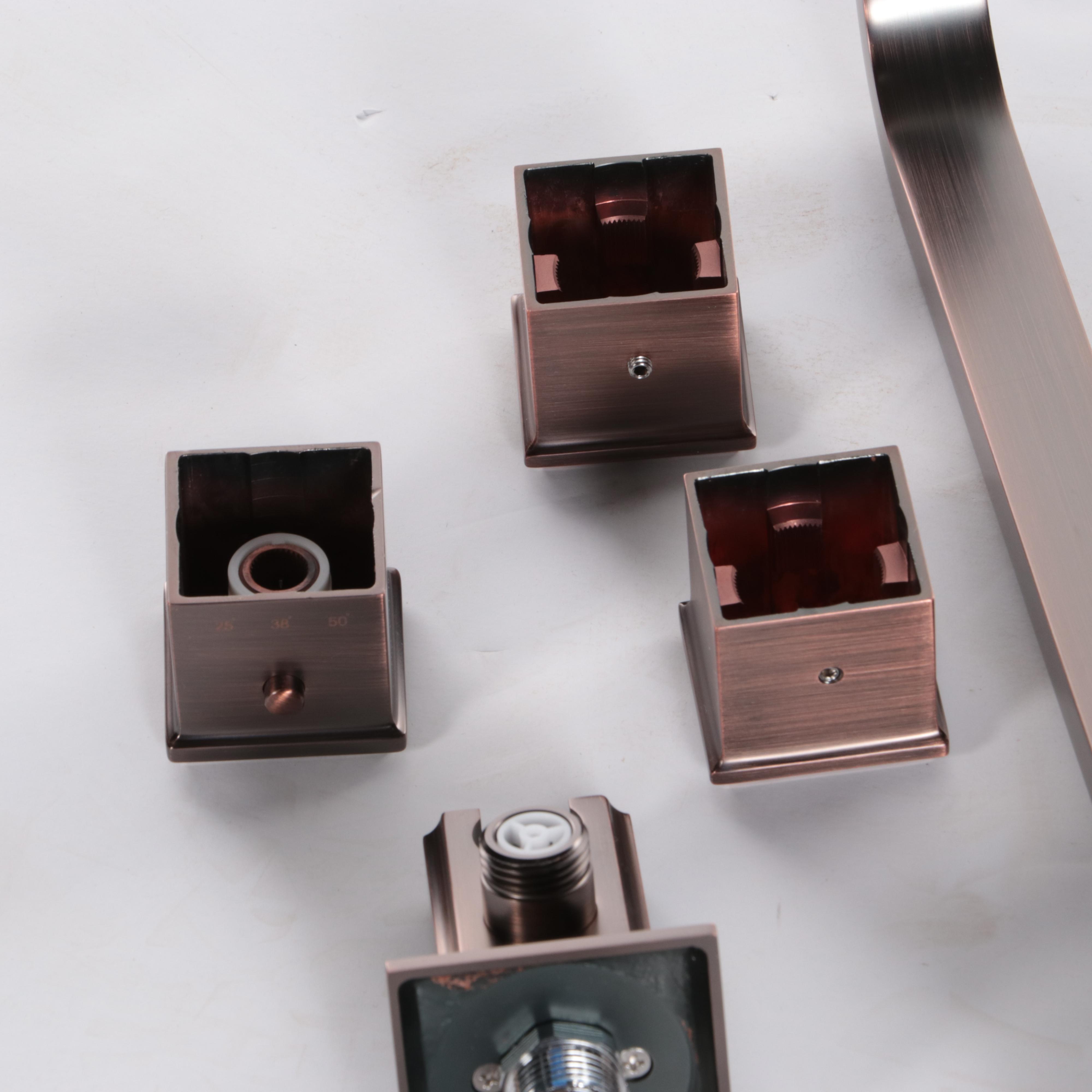 4-Way Thermostatic Valve, Shower Drain, Arm, Hose and Head, Supply Elbow