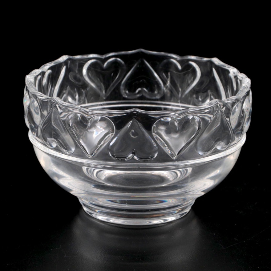 Tiffany & Co. "Hearts" Crystal Bowl, Late 20th Century