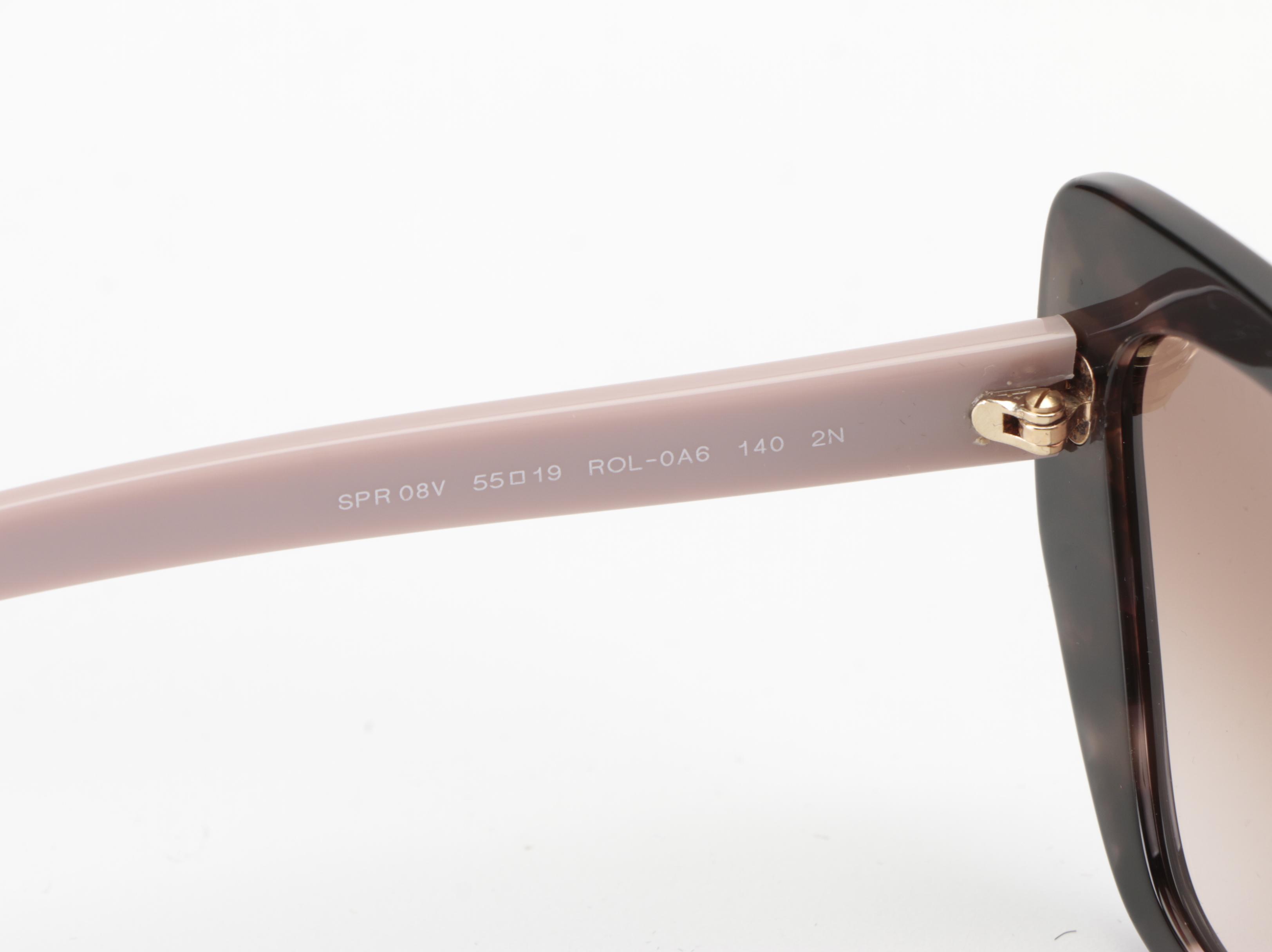 Prada SPR08V Brown/Pink Modified Cat Eye Sunglasses with Case and Box