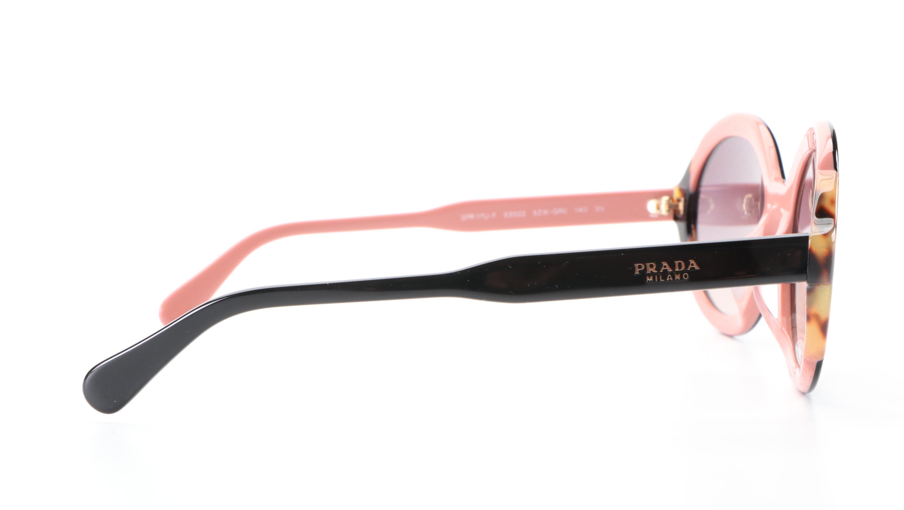 Prada SPR17U-F Round Sunglasses with Case and Box