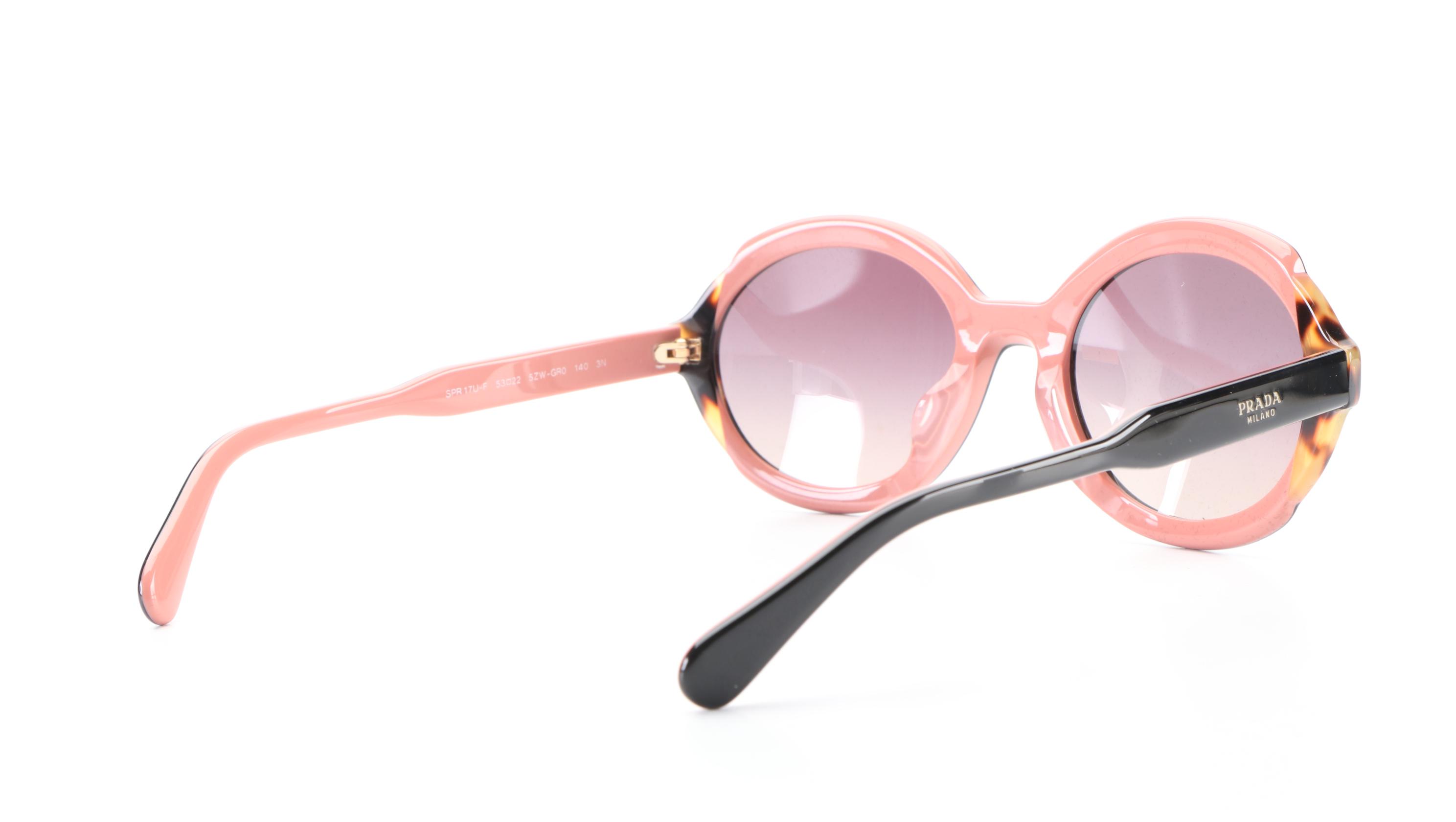 Prada SPR17U-F Round Sunglasses with Case and Box