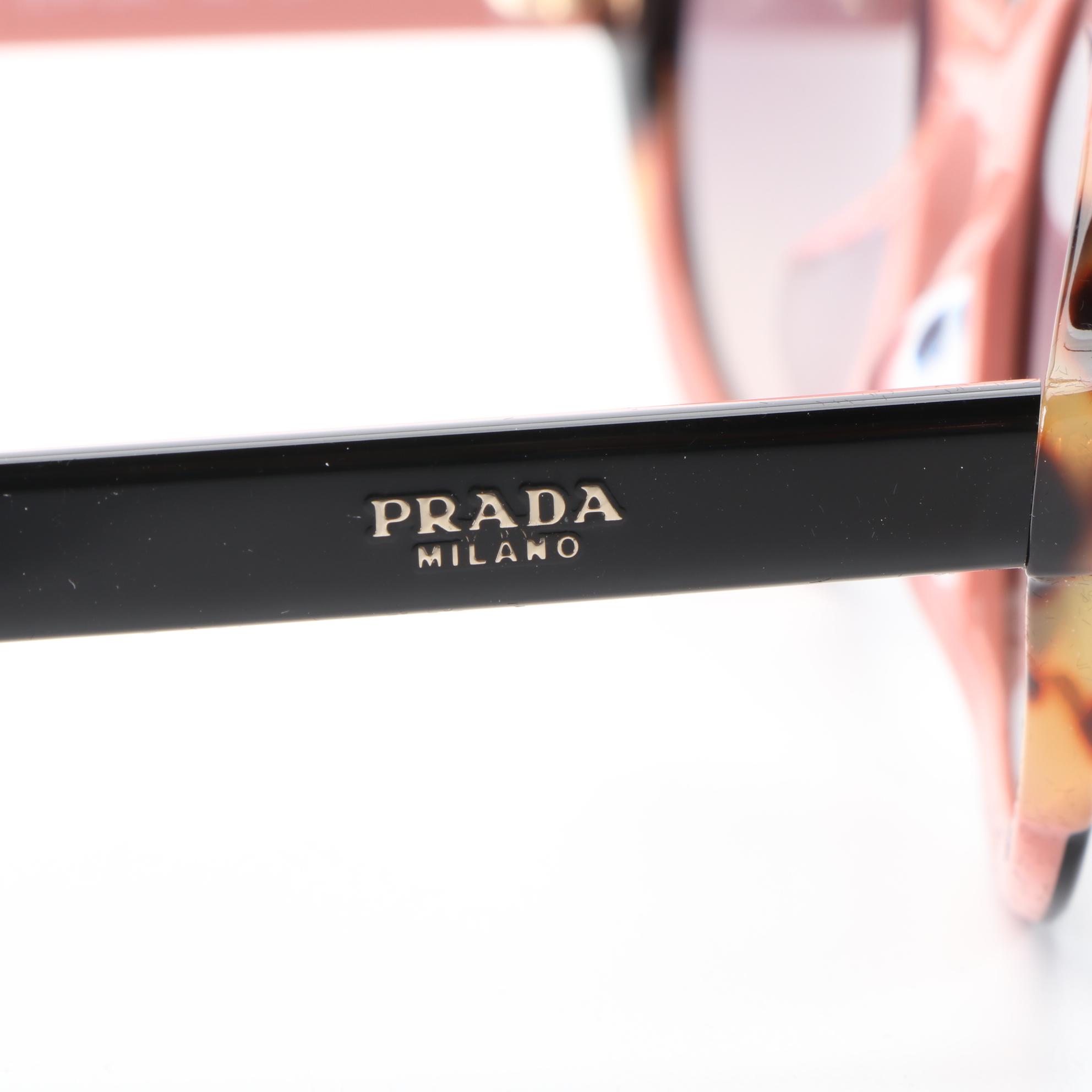Prada SPR17U-F Round Sunglasses with Case and Box