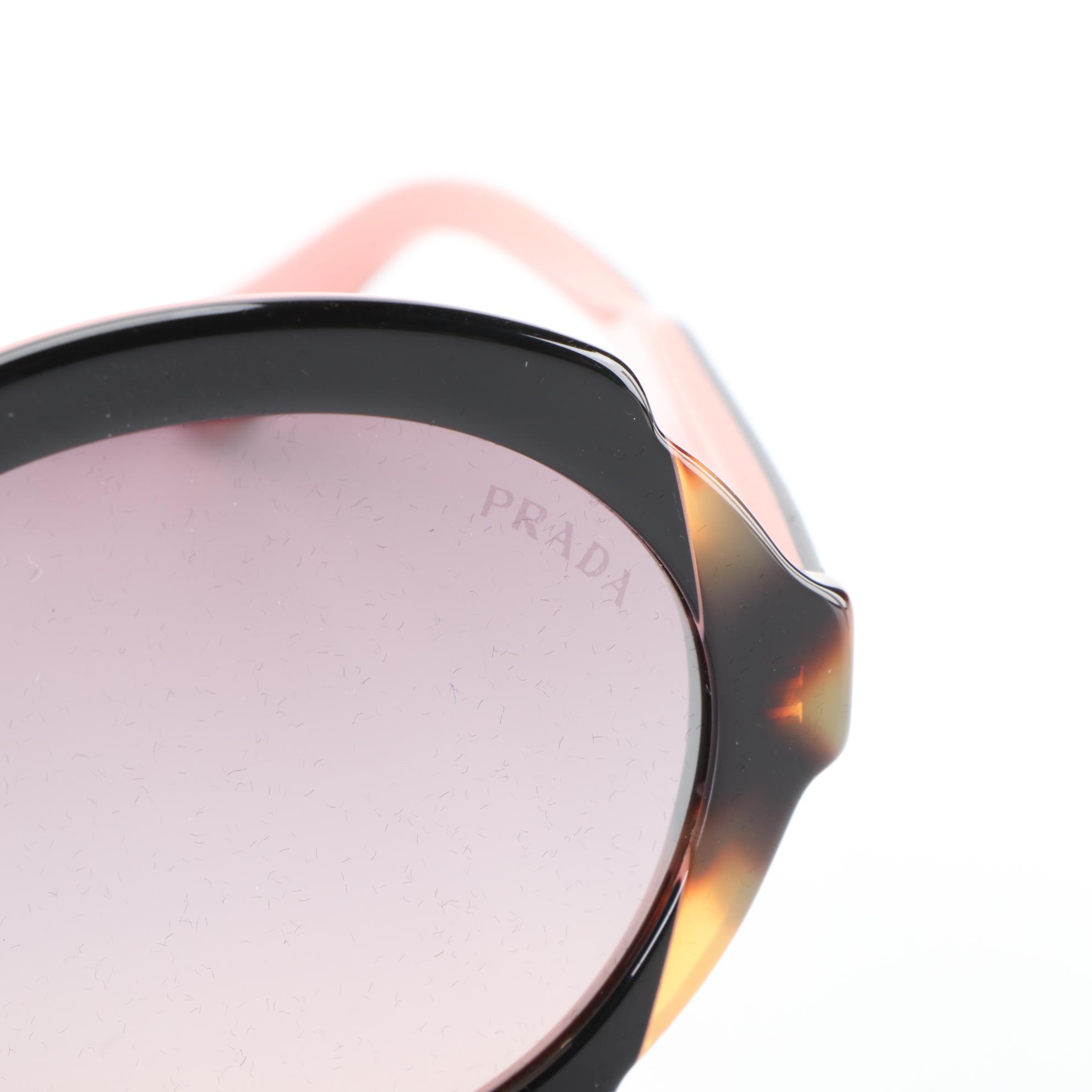 Prada SPR17U-F Round Sunglasses with Case and Box