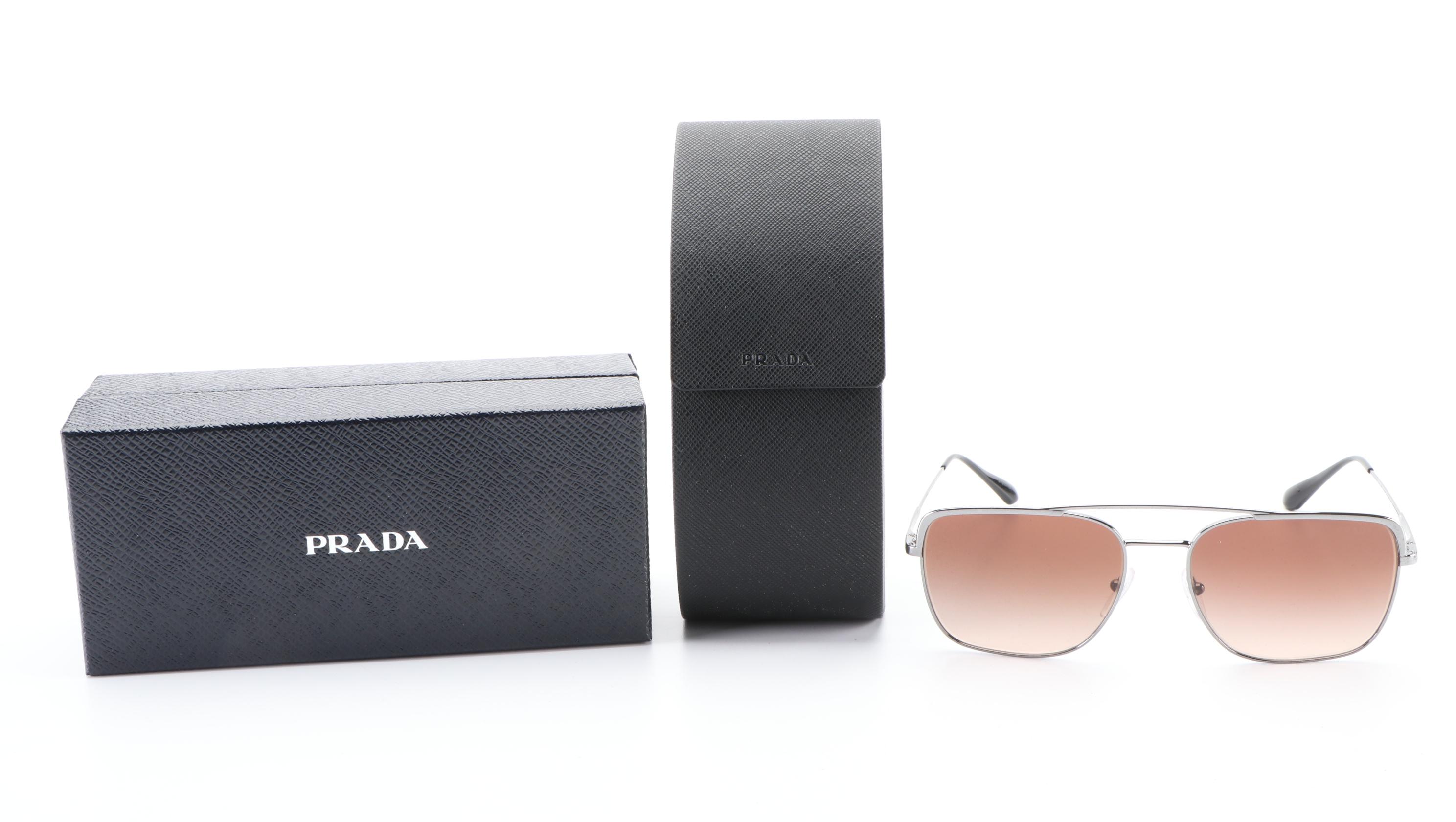 Prada SPR53V Aviator Style Sunglasses with Case and Box
