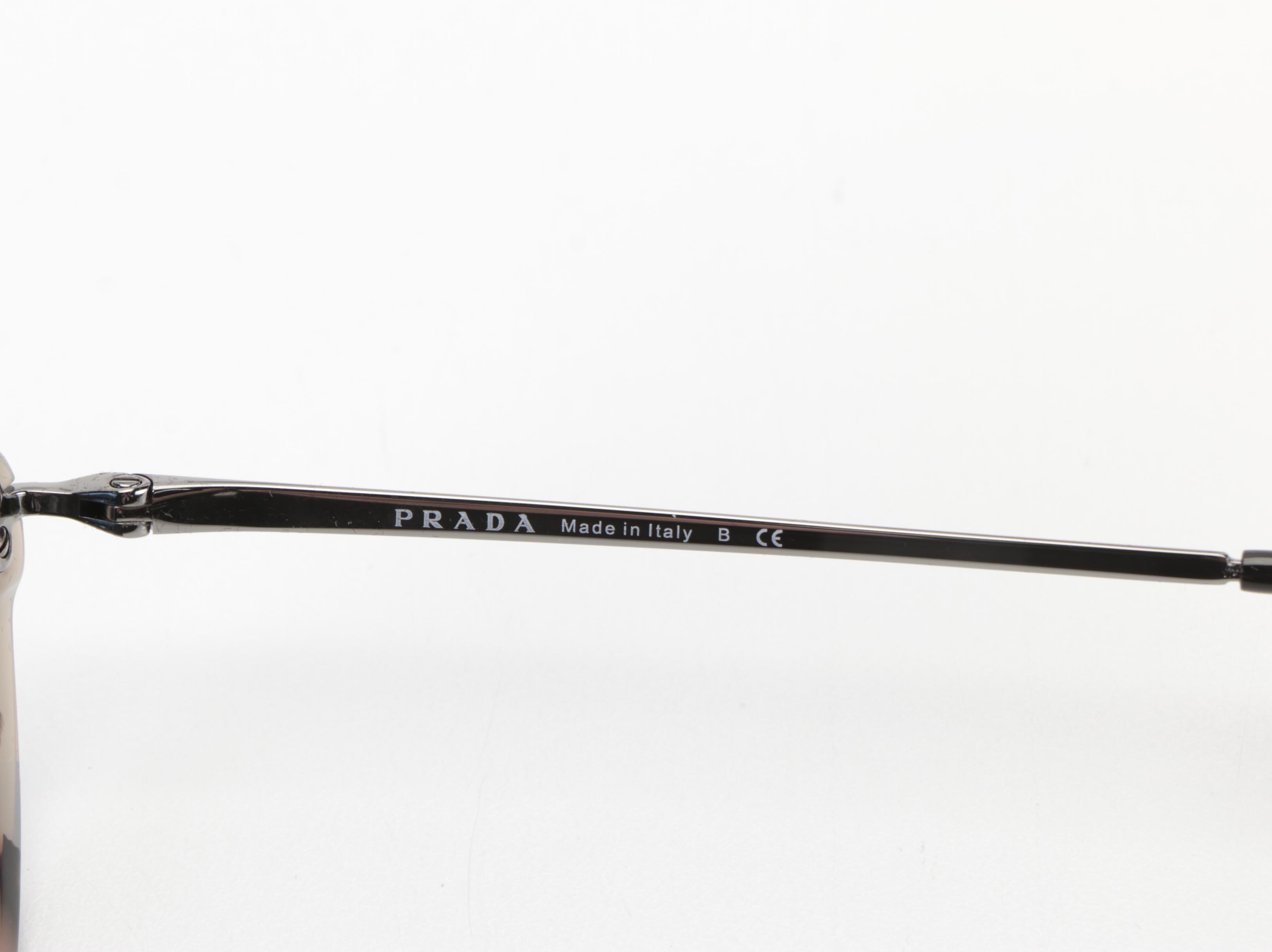 Prada SPR18U Round Sunglasses with Case and Box