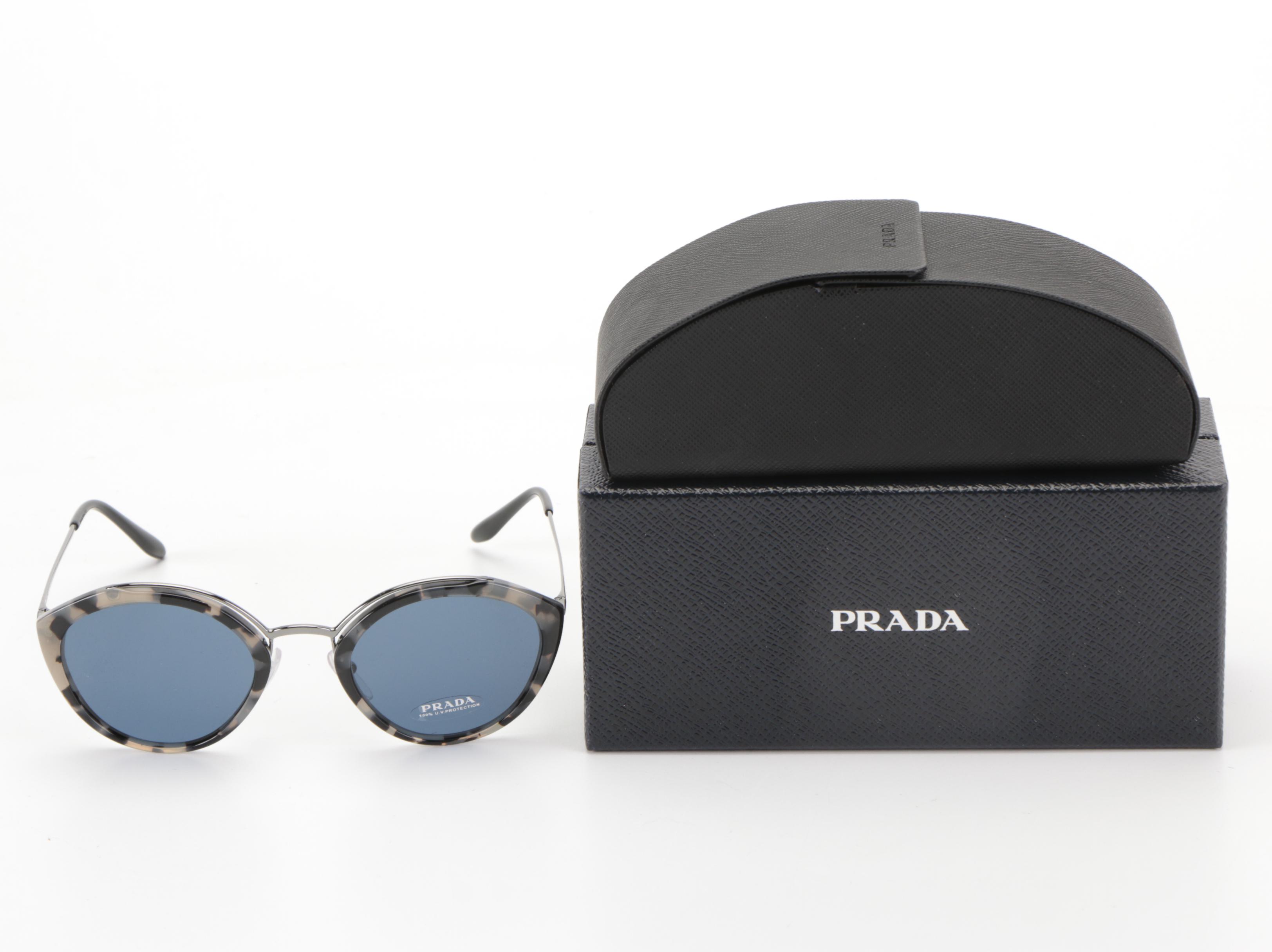 Prada SPR18U Round Sunglasses with Case and Box