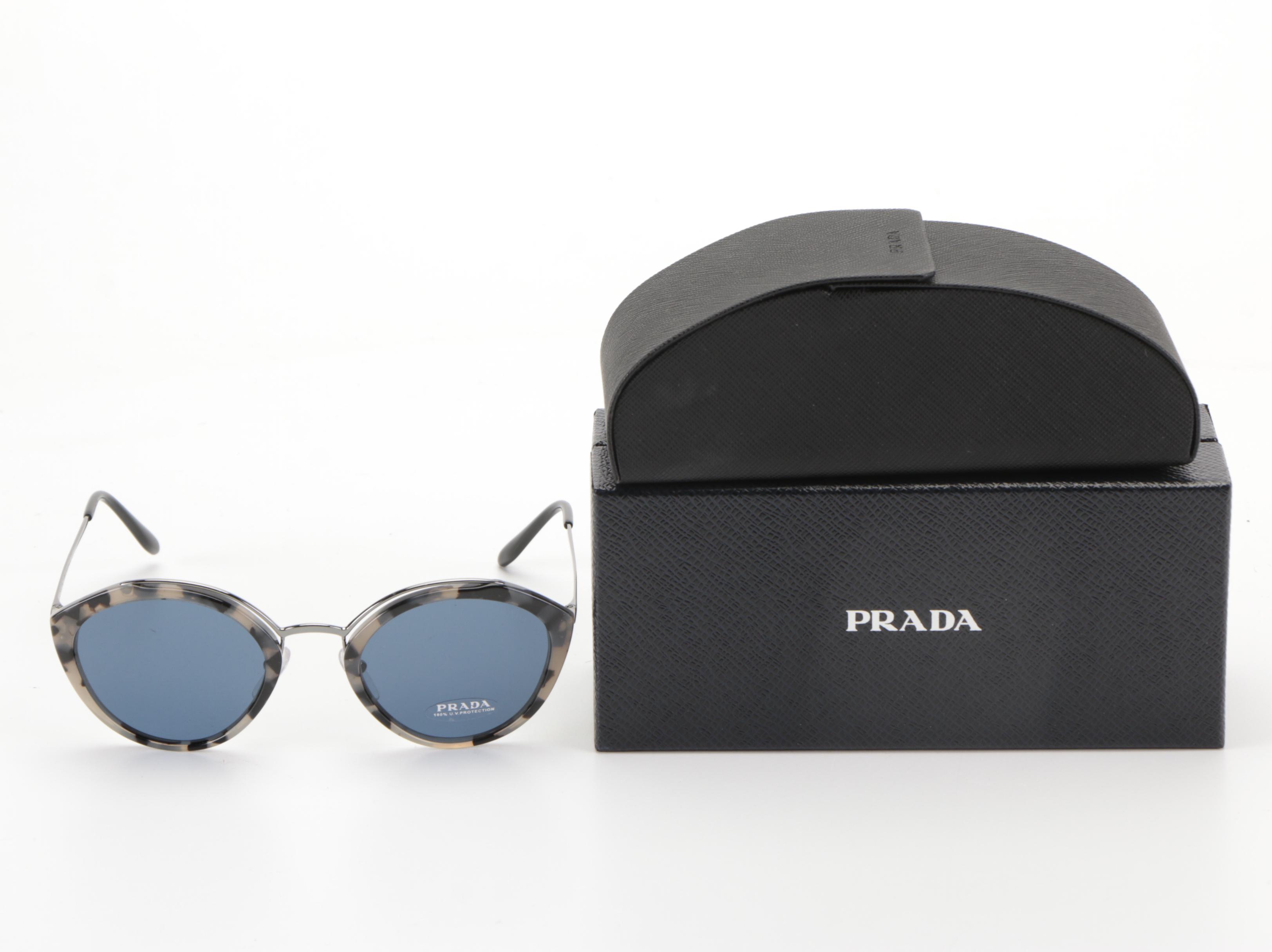 Prada SPR18U Round Sunglasses with Case and Box