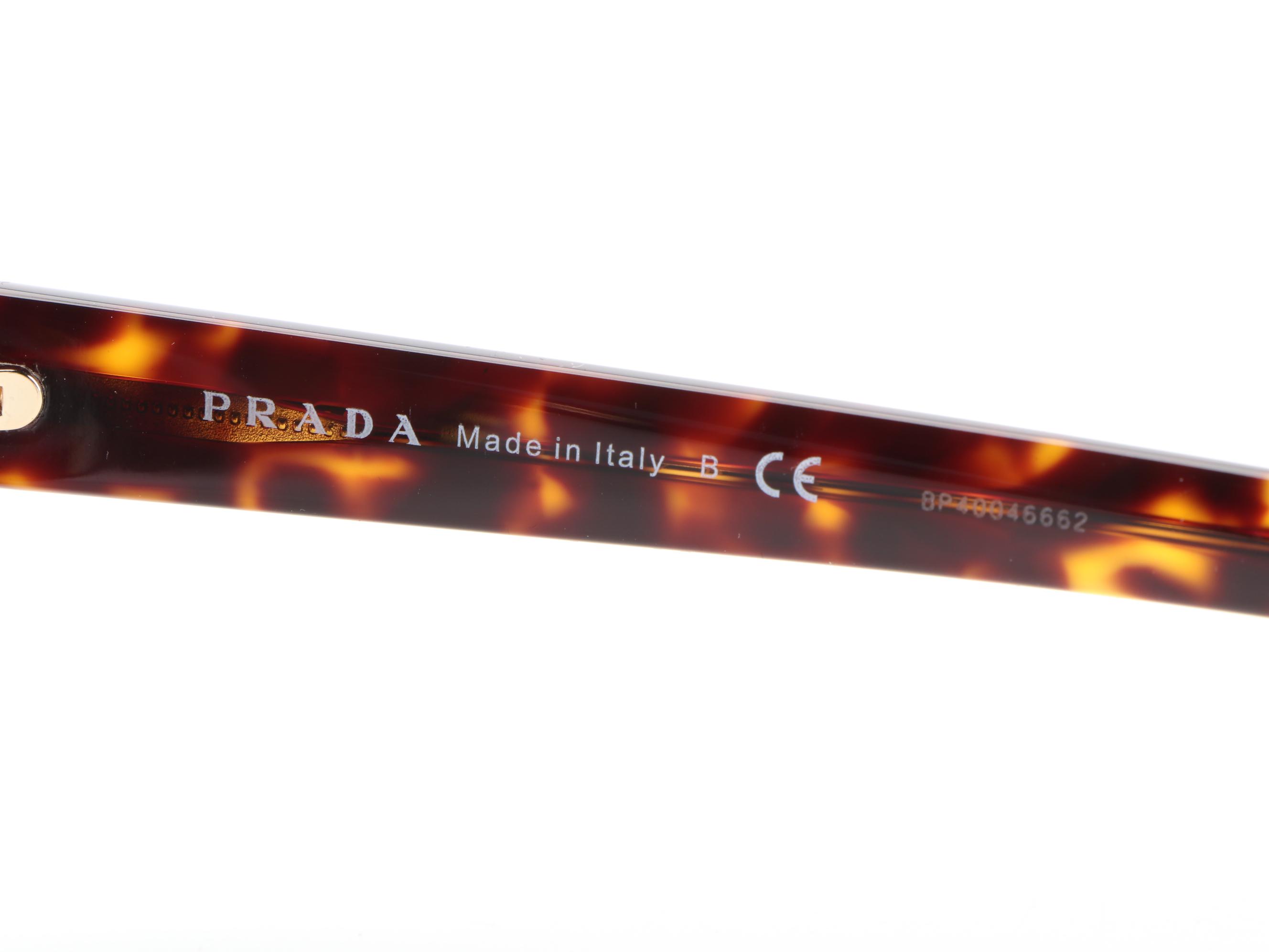 Prada SPRV03V-F Geometric Sunglasses with Case and Box