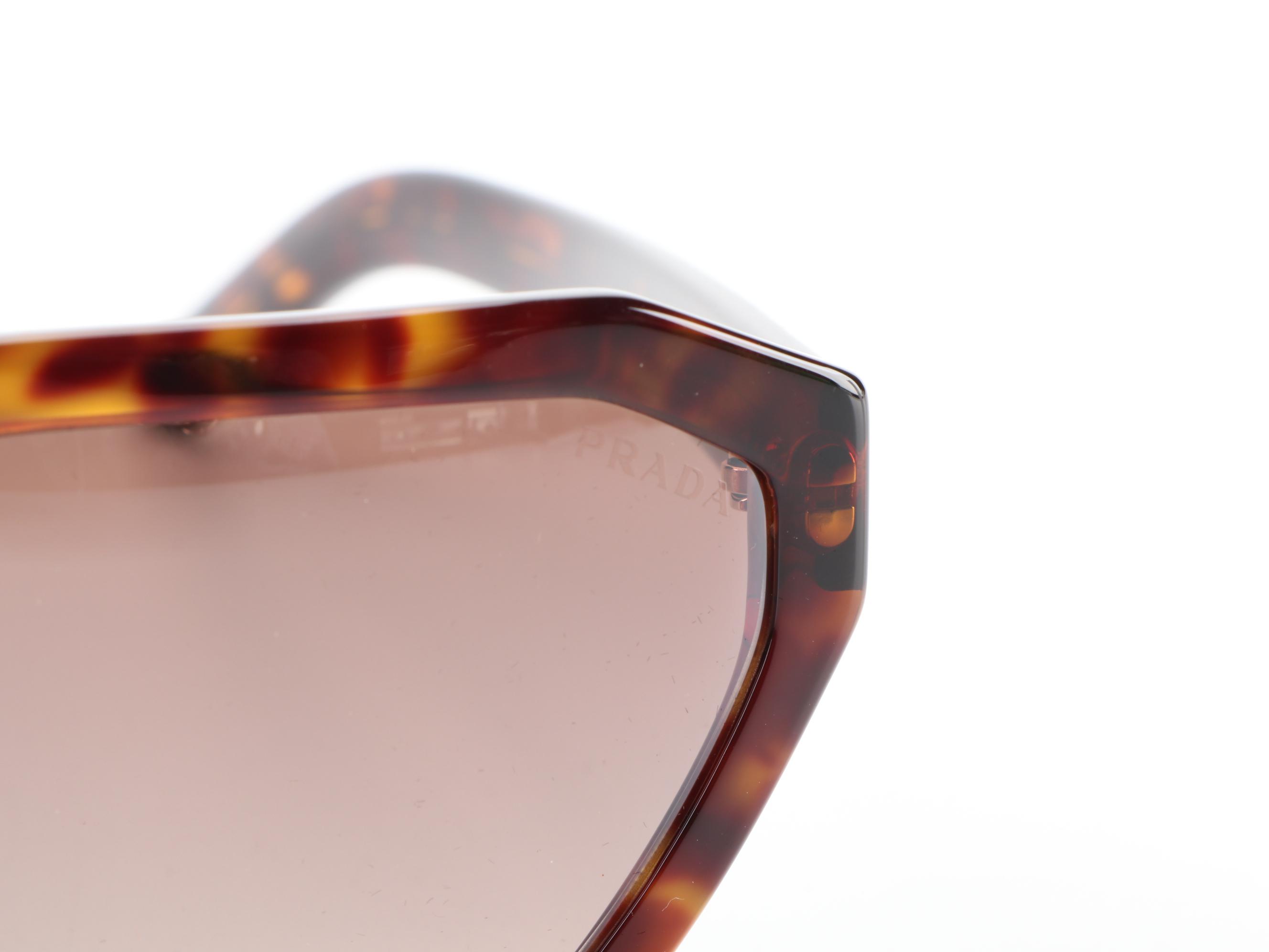 Prada SPRV03V-F Geometric Sunglasses with Case and Box