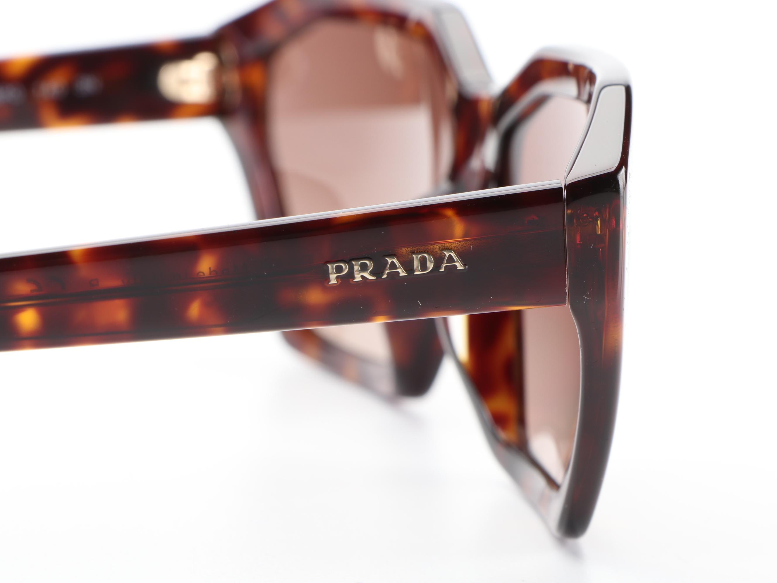 Prada SPRV03V-F Geometric Sunglasses with Case and Box