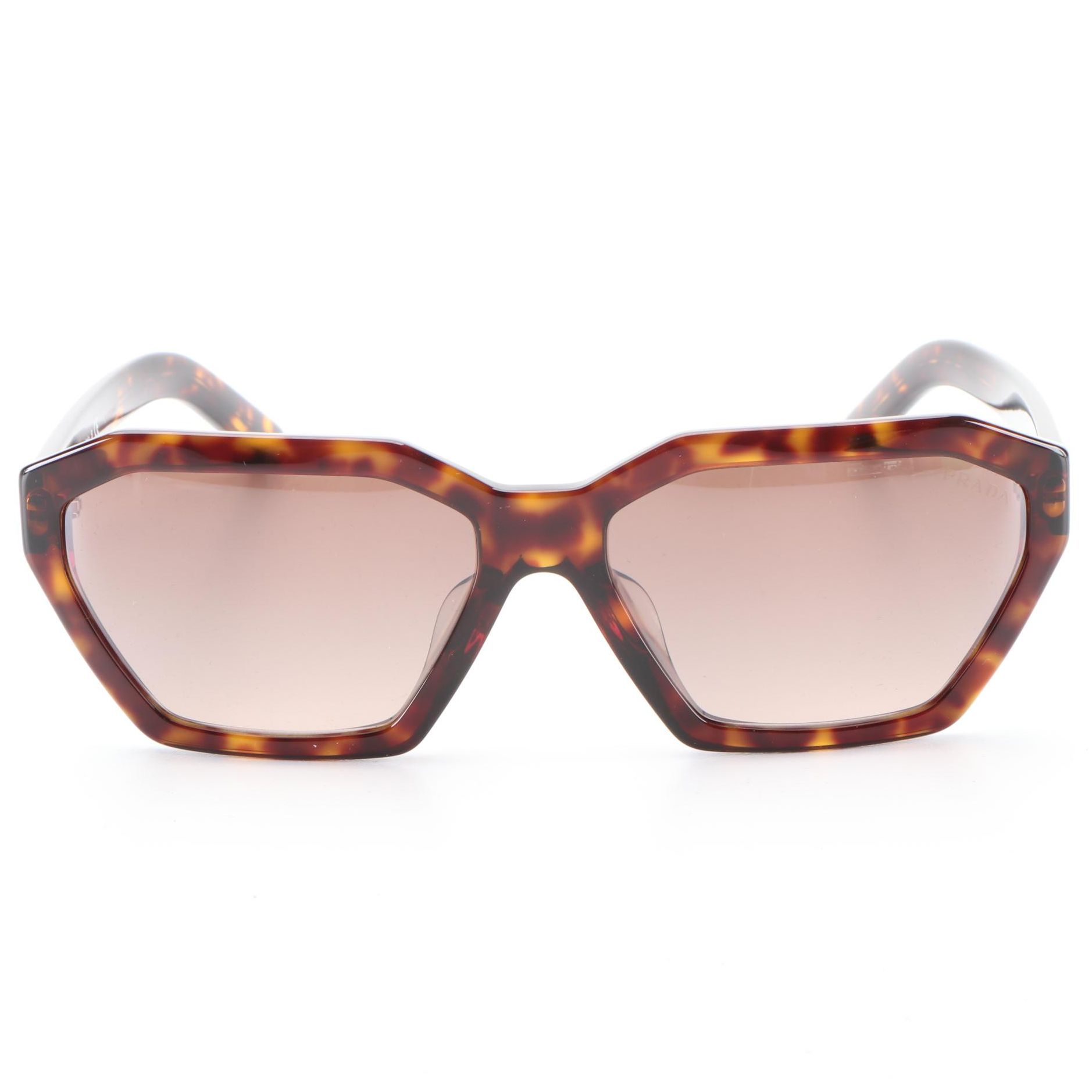 Prada SPRV03V-F Geometric Sunglasses with Case and Box