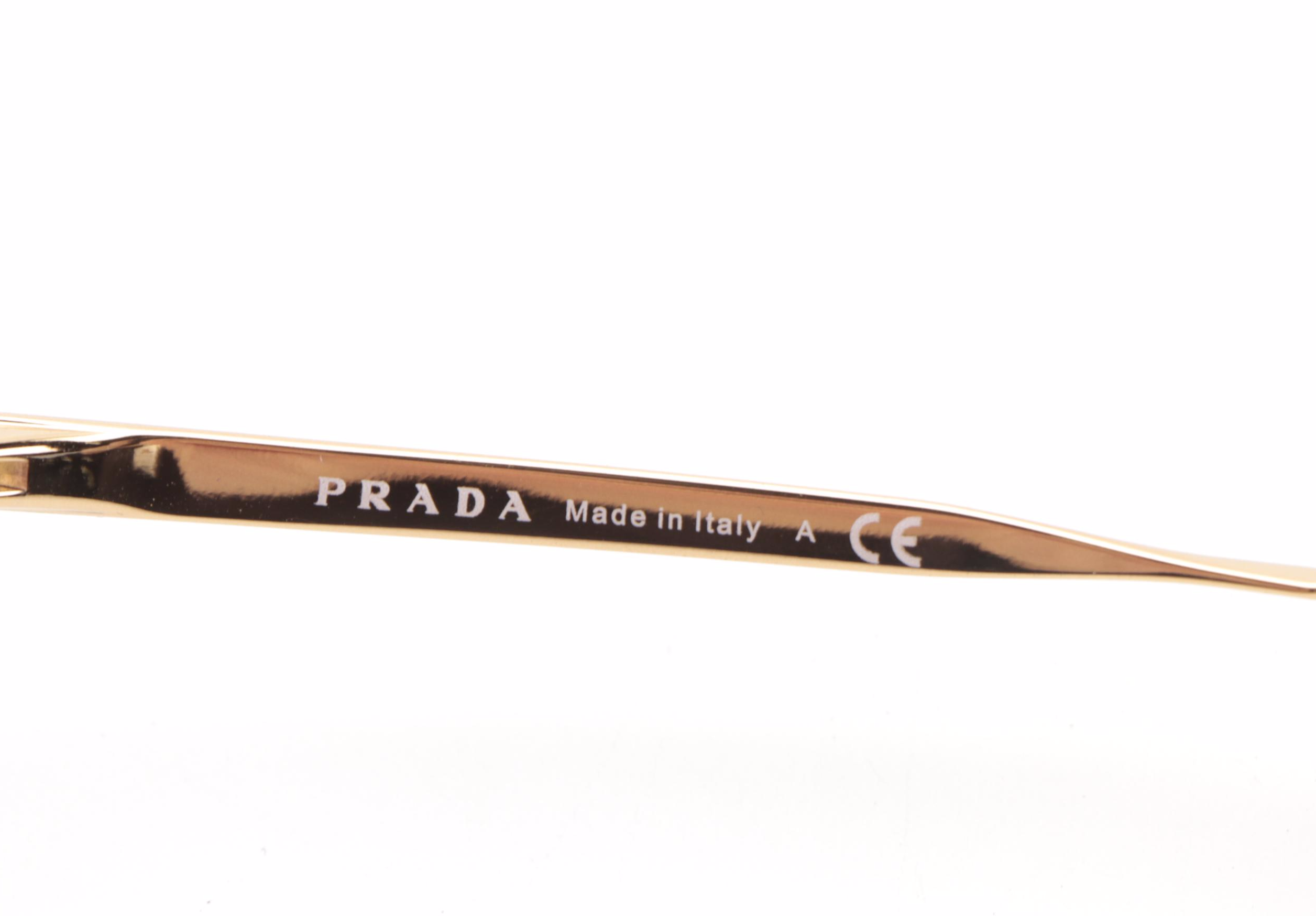 Prada SPR64T Semi-Rimless Sunglasses with Case and Box