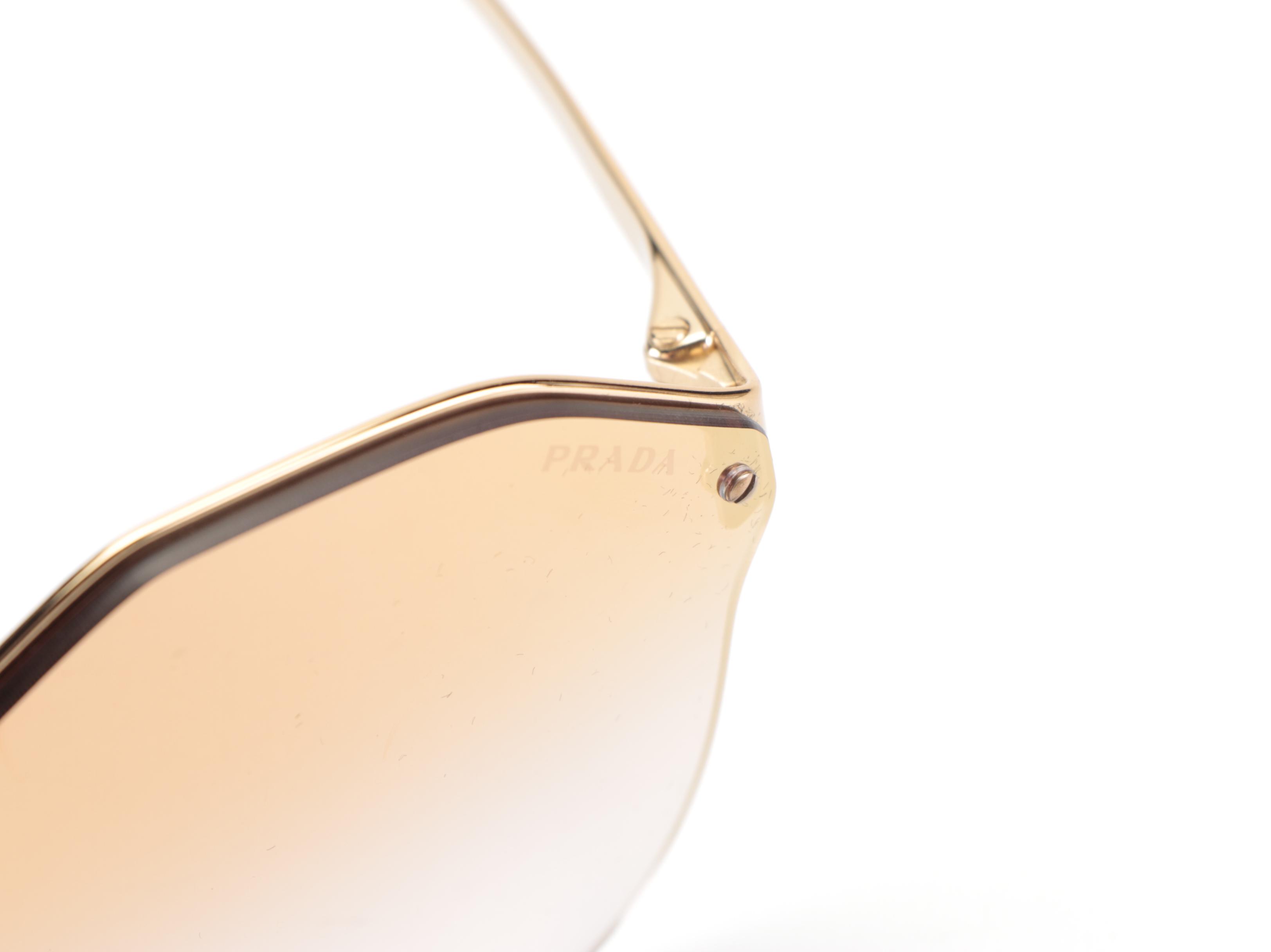 Prada SPR64T Semi-Rimless Sunglasses with Case and Box