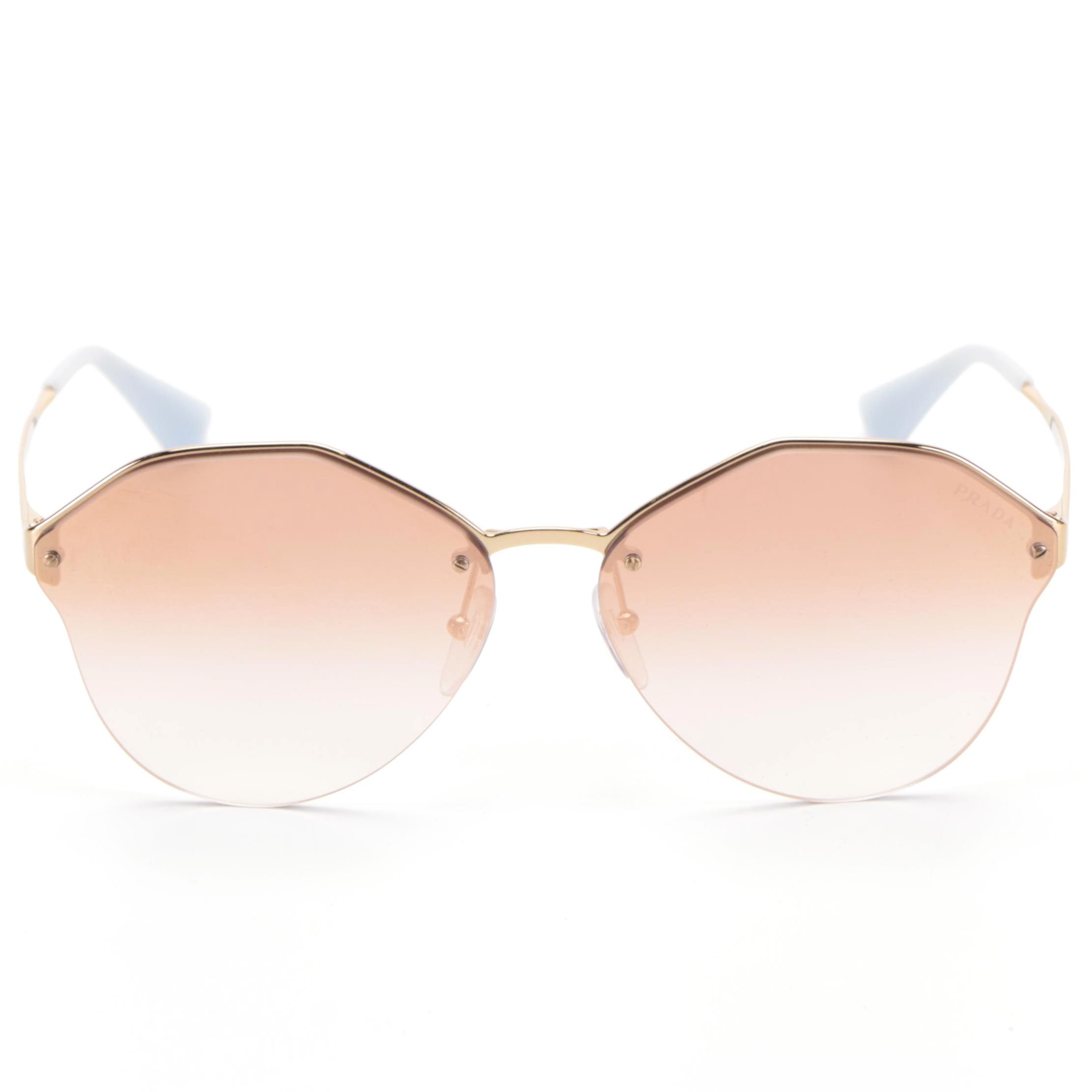 Prada SPR64T Semi-Rimless Sunglasses with Case and Box