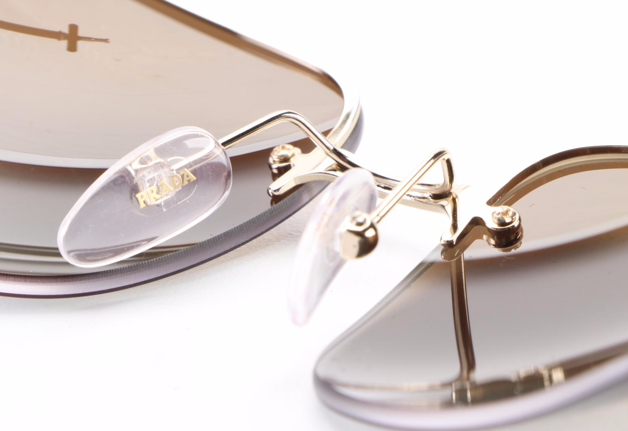 Prada SPR63V Polarized Semi-Rimless Sunglasses with Box and Case