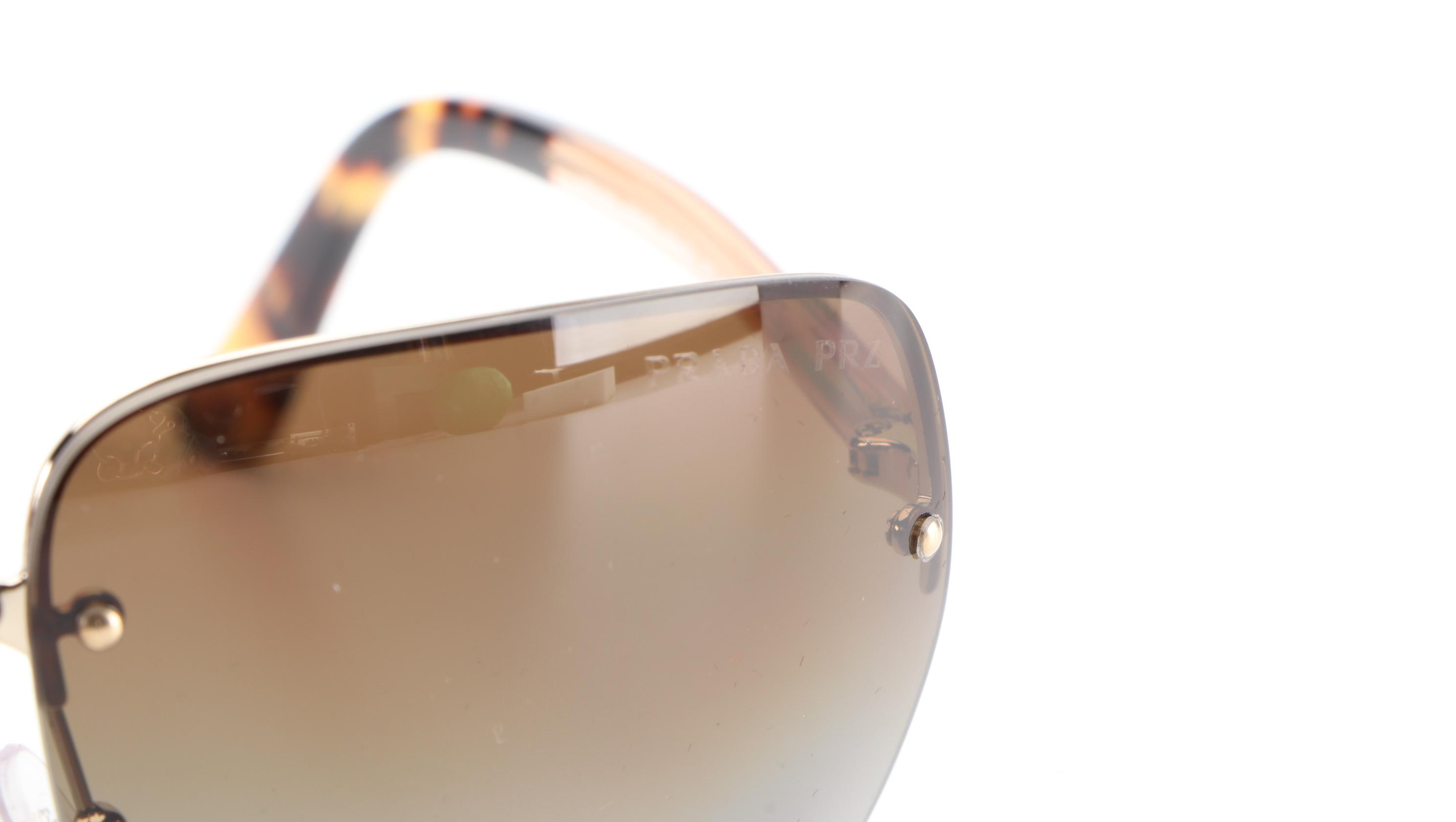 Prada SPR63V Polarized Semi-Rimless Sunglasses with Box and Case