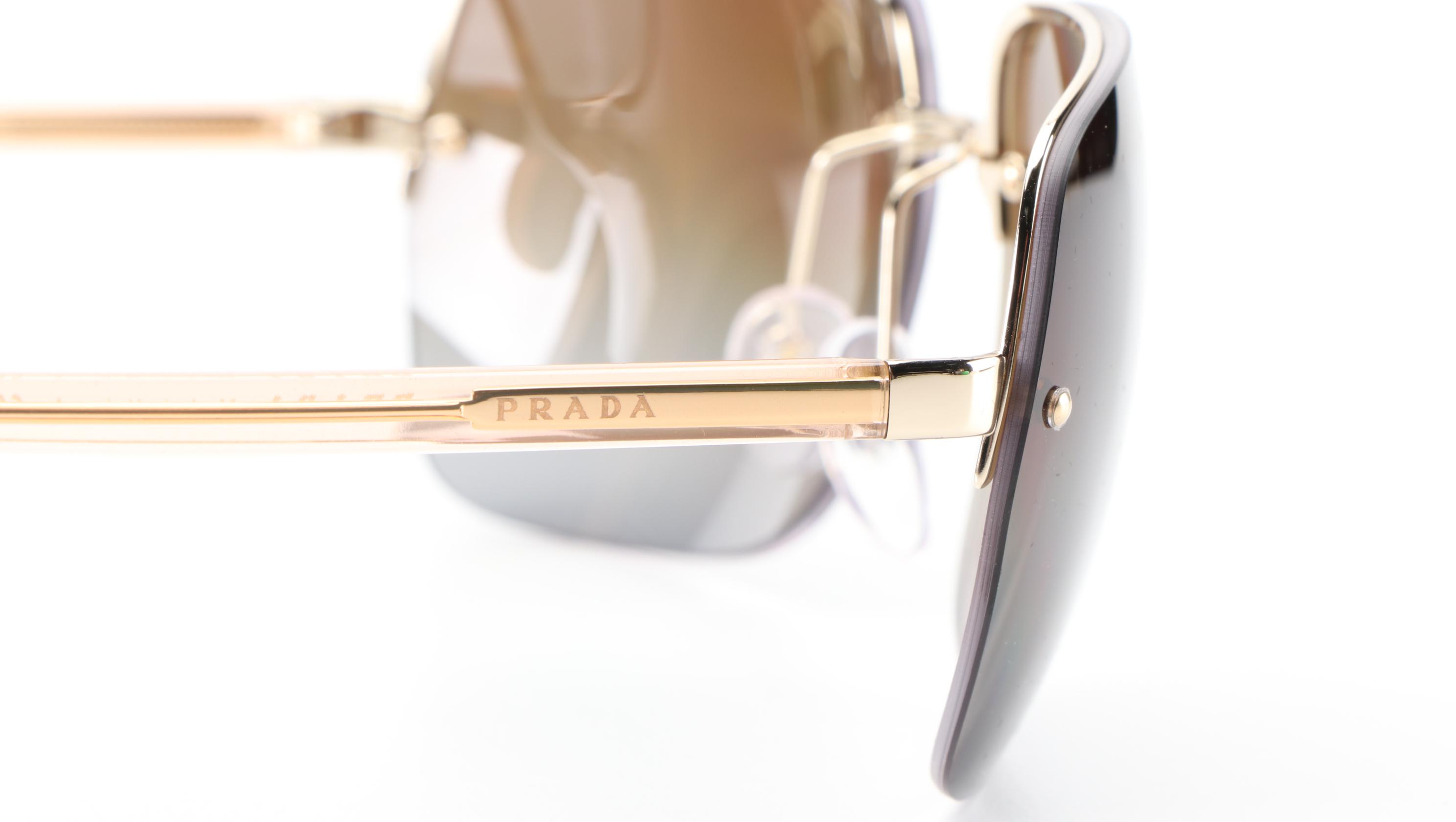 Prada SPR63V Polarized Semi-Rimless Sunglasses with Box and Case