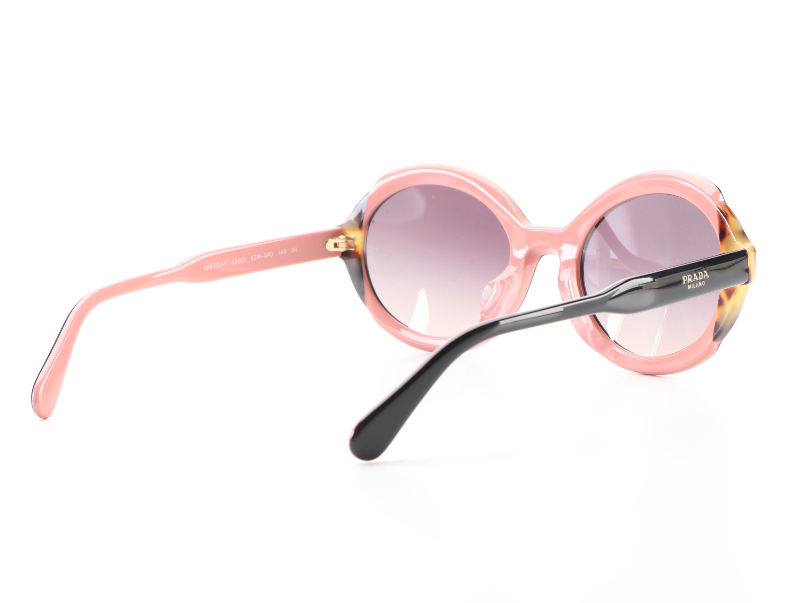 Prada SPR17U-F Round/Oval Sunglasses with Case and Box