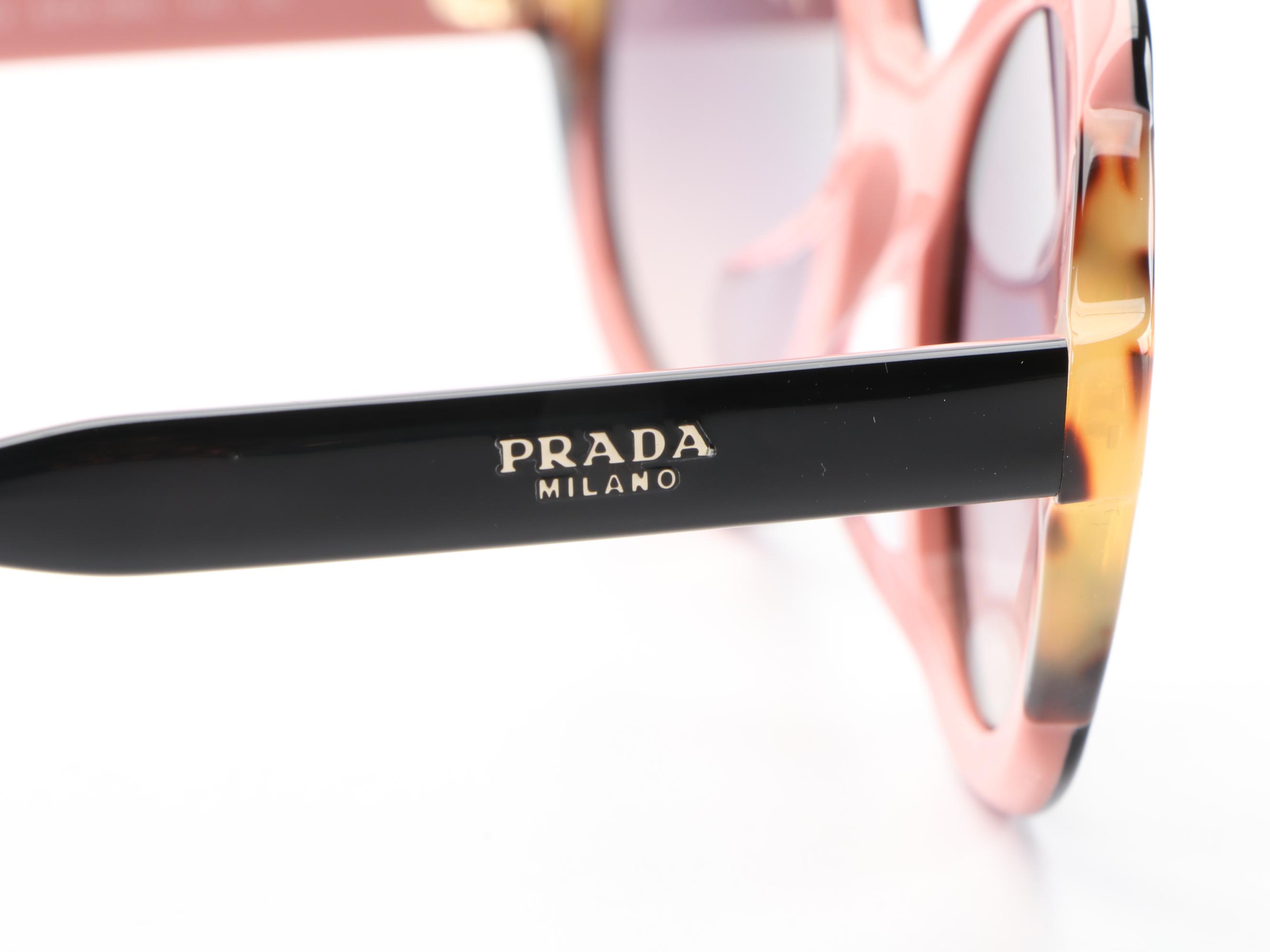 Prada SPR17U-F Round/Oval Sunglasses with Case and Box
